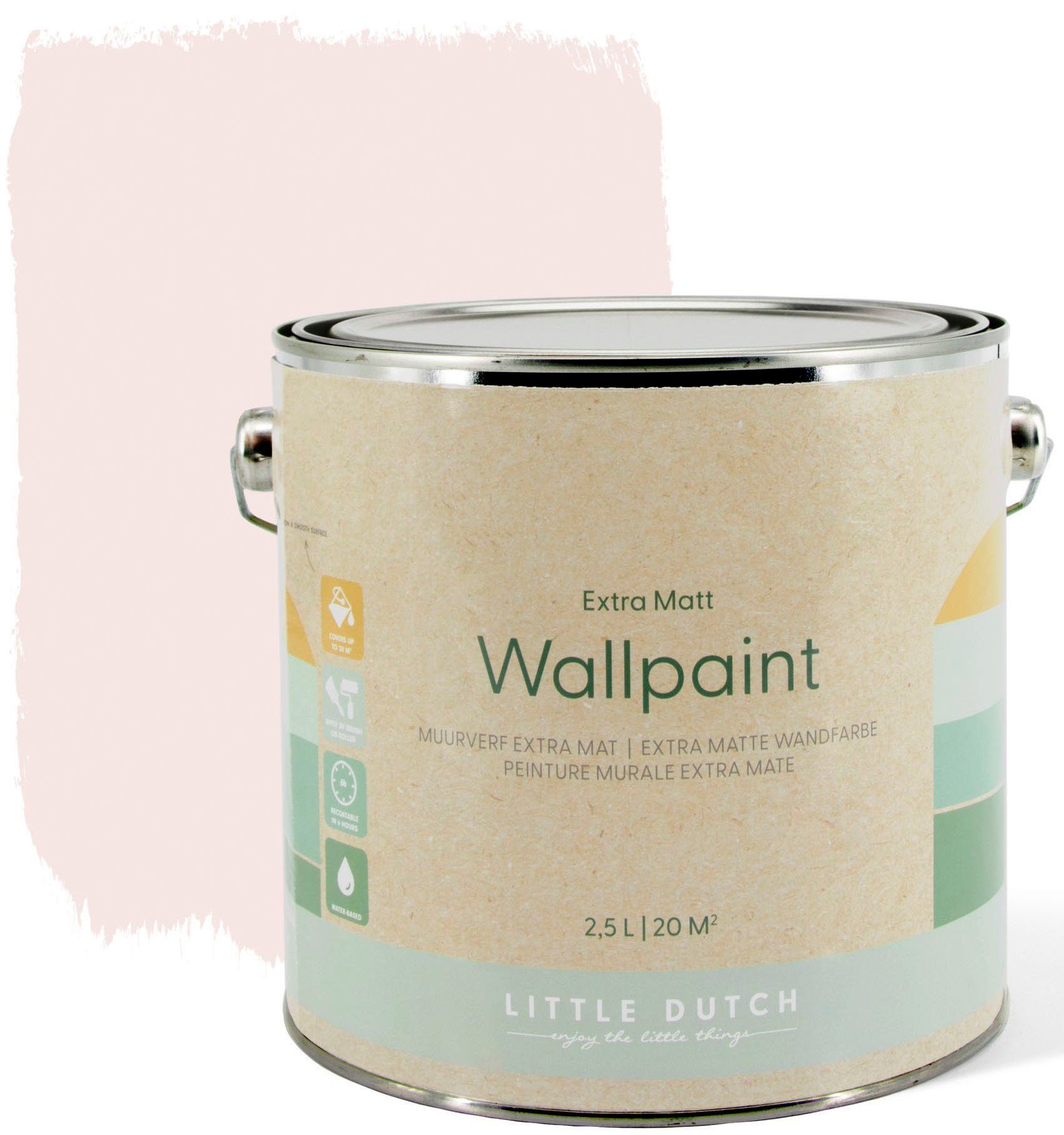 DUTCH extra geeignet Adventure Rosa LITTLE Wallpaint, für matt, Wandfarbe waschbeständig, hochdeckend Kinderzimmer und