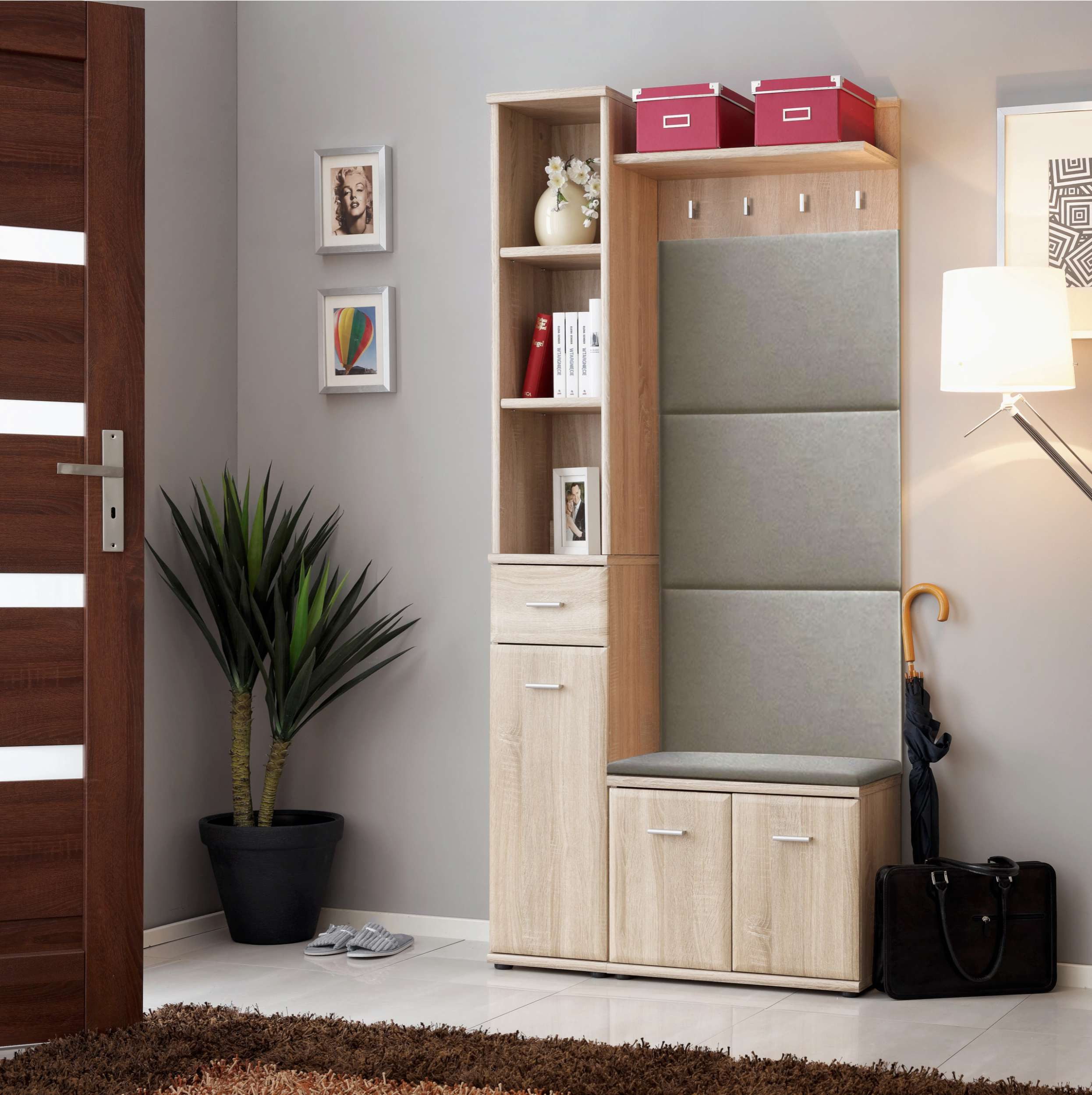 99rooms Schuhschrank Amario (Schuhschrank, Schuhbank) Sitzbank mit Kissen, mit 2 Türen