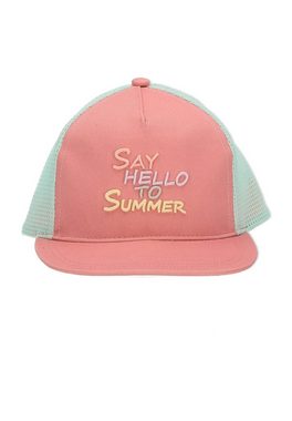 Sterntaler® Baseball Cap Baseball-Cap (1-St) Baseball-Cap Girls -Cappie aus Canvas und Mesh in Zartrosa - Cap für Kinder - Basecap mit 3D Stickerei "Say Hello To Summer" und Größenregulierung