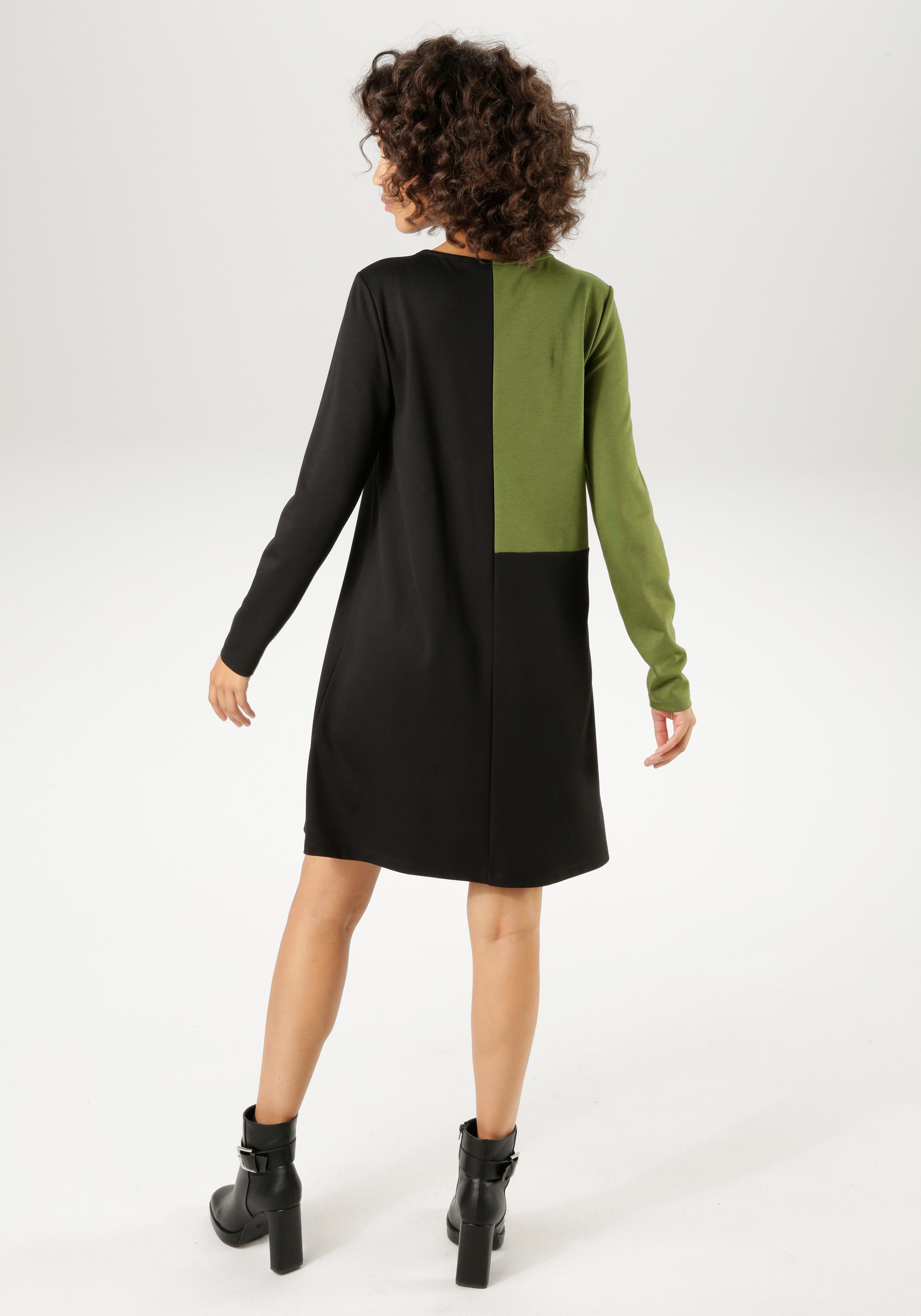 Aniston CASUAL Jerseykleid mir raffiniertem Farbeinsatz – Bild 3 von 5