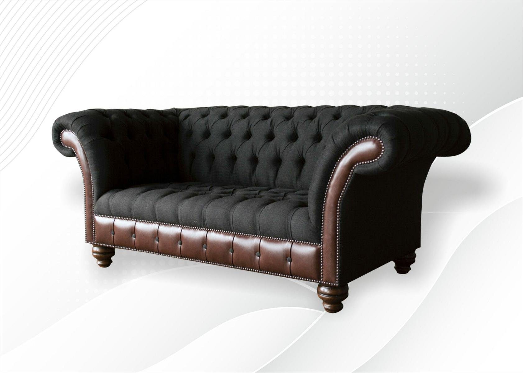 JVmoebel Sofa Chesterfield in Made Modern Design, Couch Europe schwarz-braune Wohnzimmer