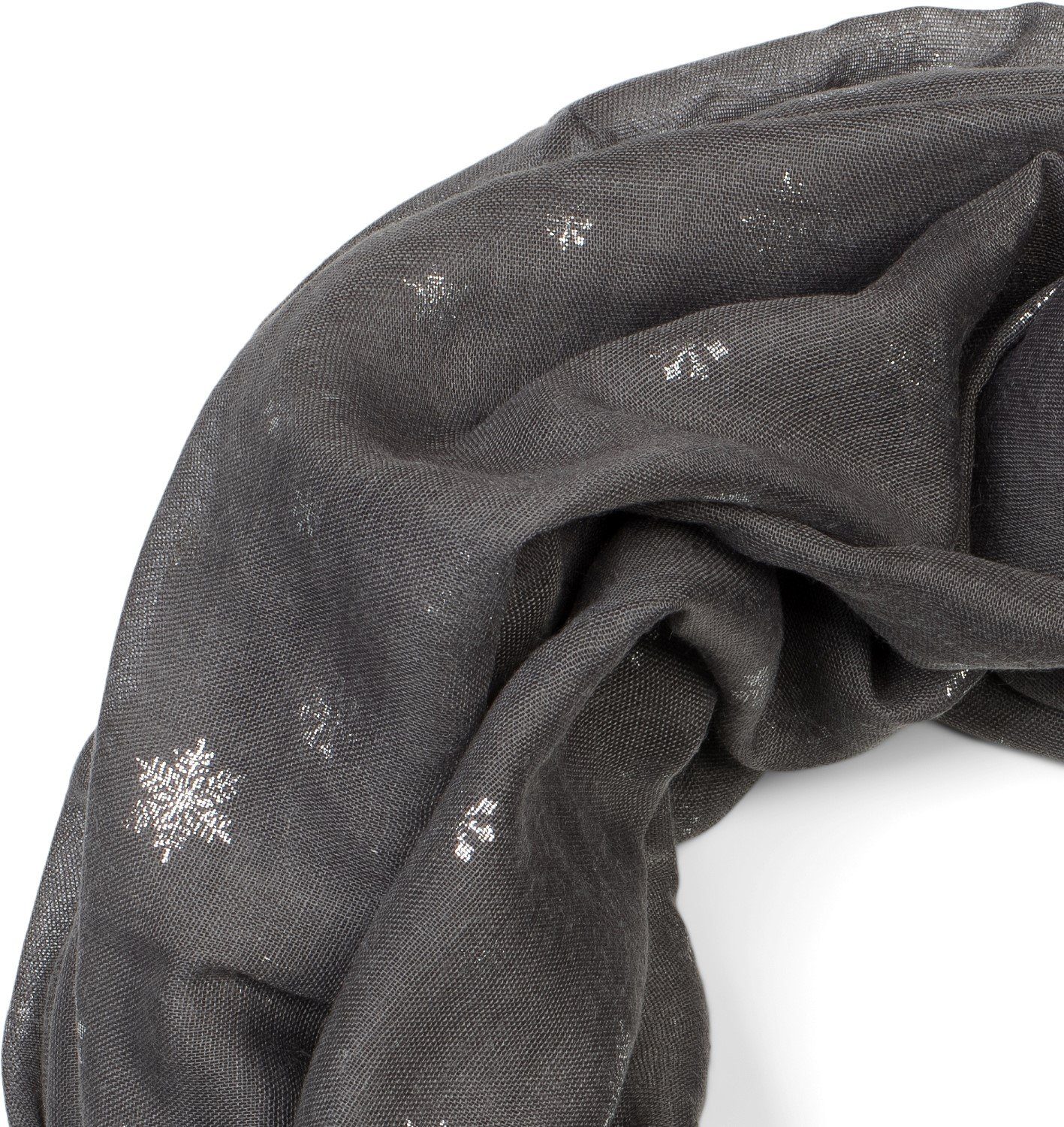 styleBREAKER Loop Loop mit glitzerndem Schneeflocken günstig online kaufen