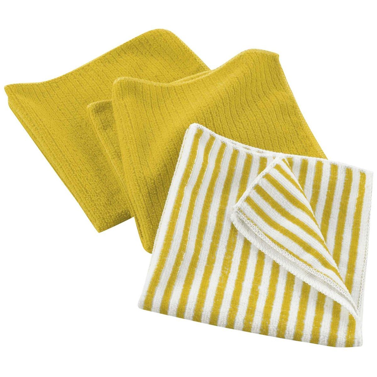 Macosa Home Putztuch gelb Mikrofaser 40x40 cm Reinigungstuch (Polyester, 40x40 cm, 3-tlg., Mikrofaserputztuch quadratisch Reinigungstuch) | Reinigungstücher