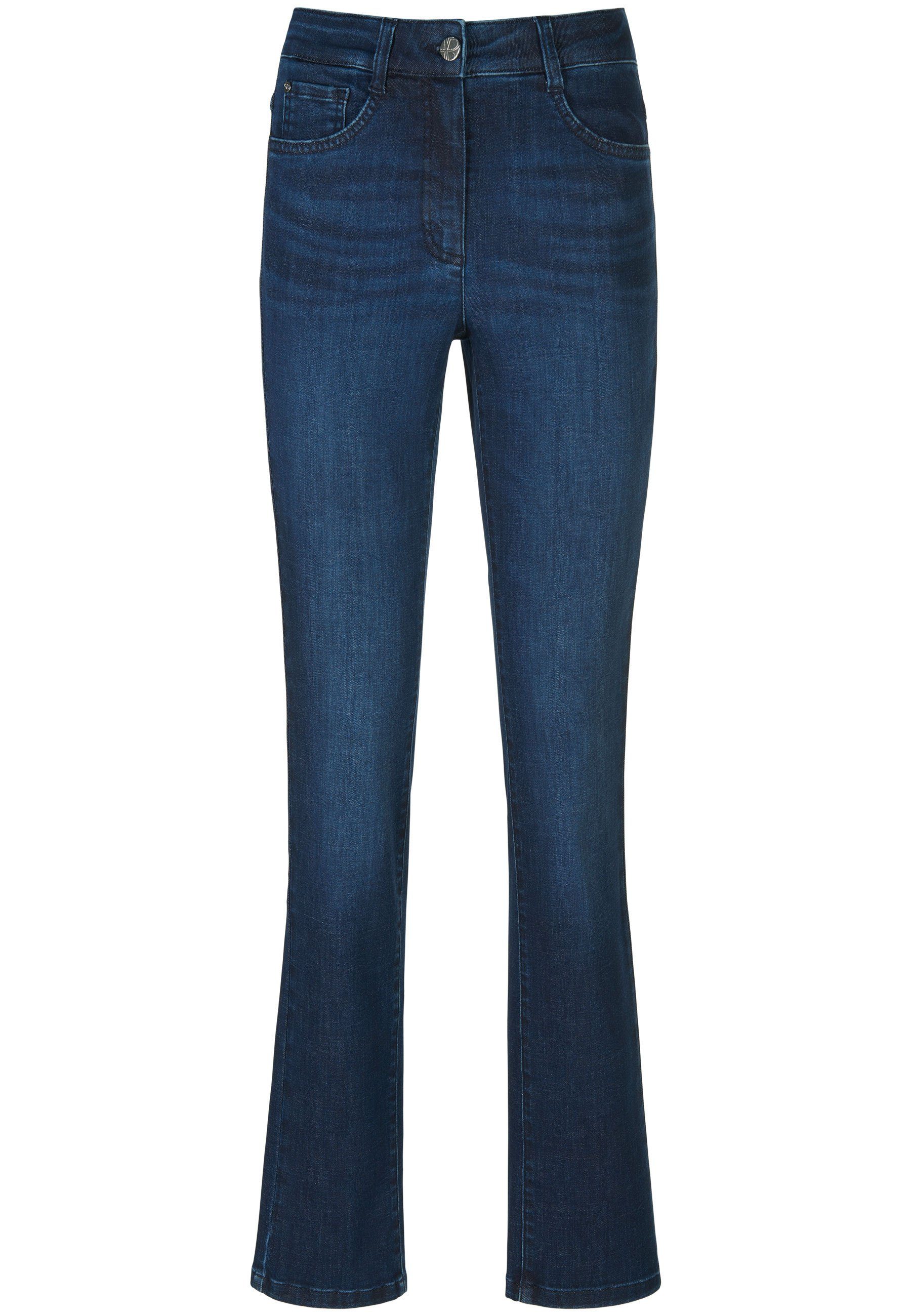 5-Pocket-Jeans Cotton Taschen mit Basler dunkelblau