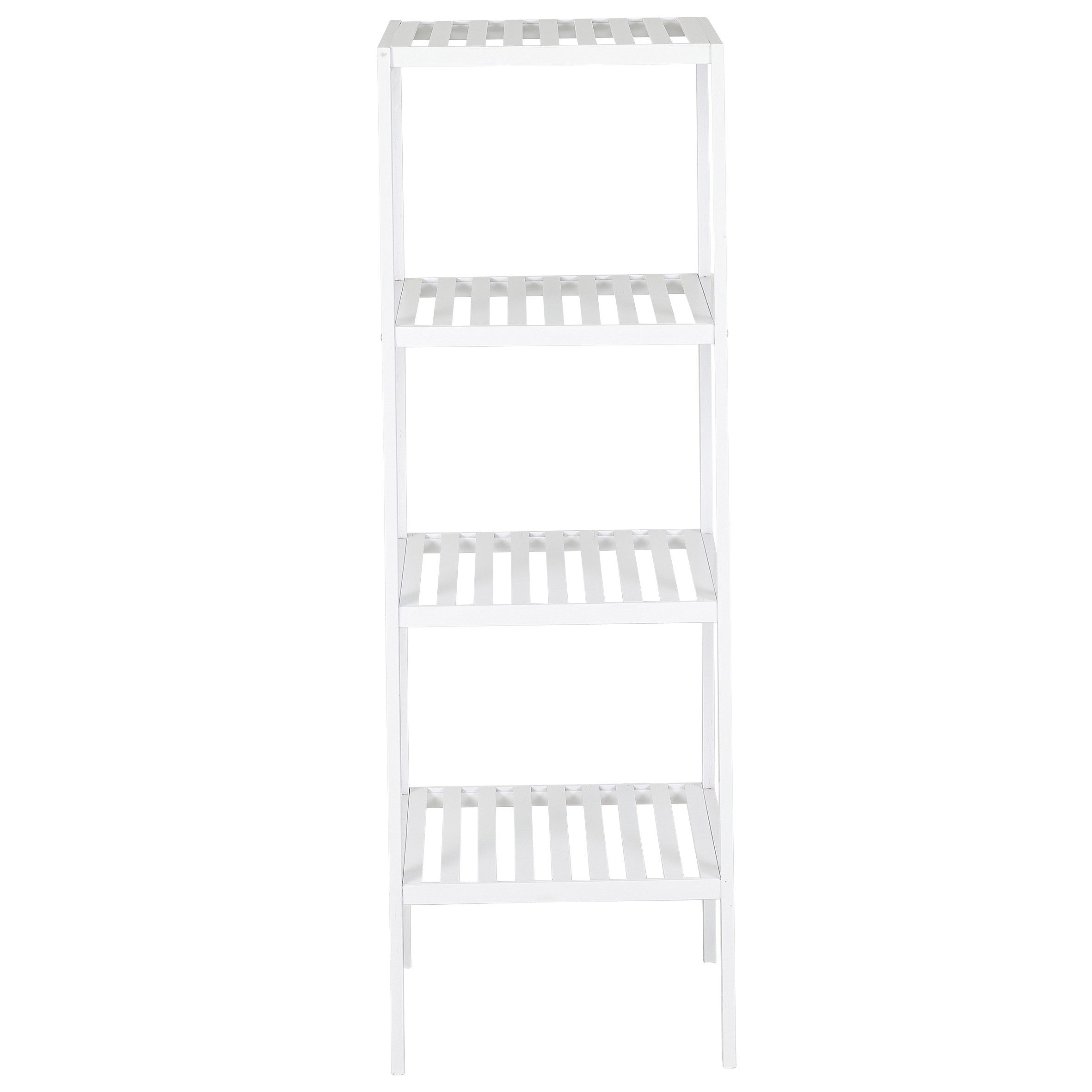 axentia Regal Bambus, Standregal, Holzregal, weiß, Badregal, 4 Ablagen, wei günstig online kaufen