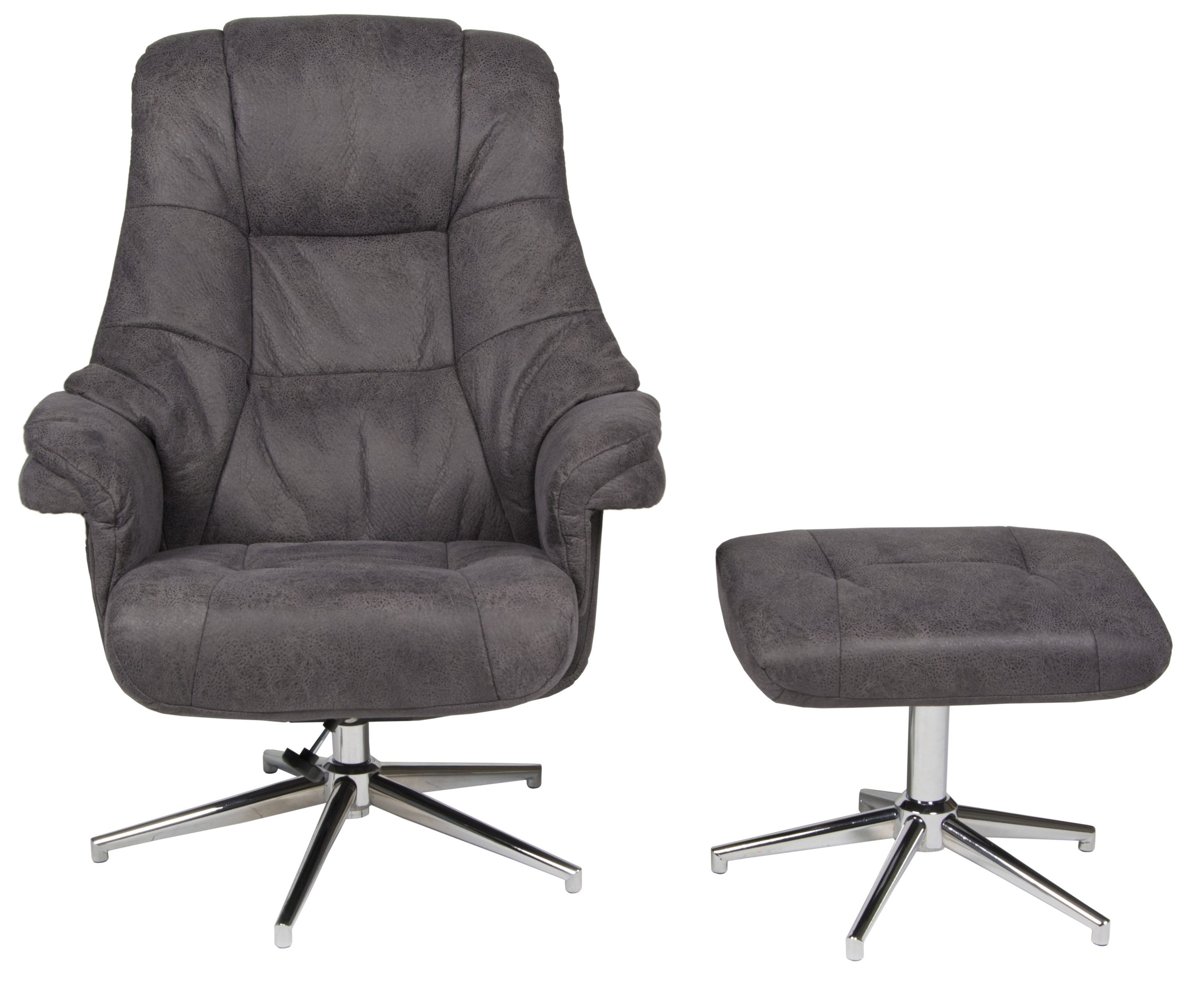 Duo Collection Relaxsessel Burnaby, (2-teilig) inkl. Hocker, Relaxfunktion, anthrazit - 82x99x90 (BxHxT)