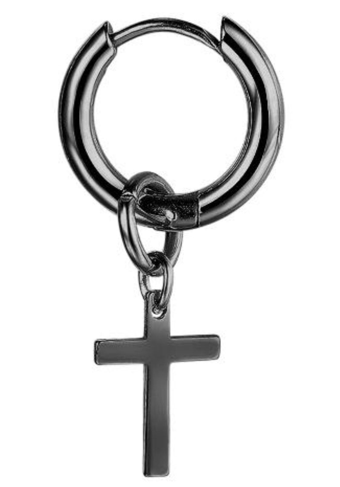 Firetti Single-Creole Schmuck Geschenk Ohrschmuck einzeln Kreuz, Einhänger abnehmbar