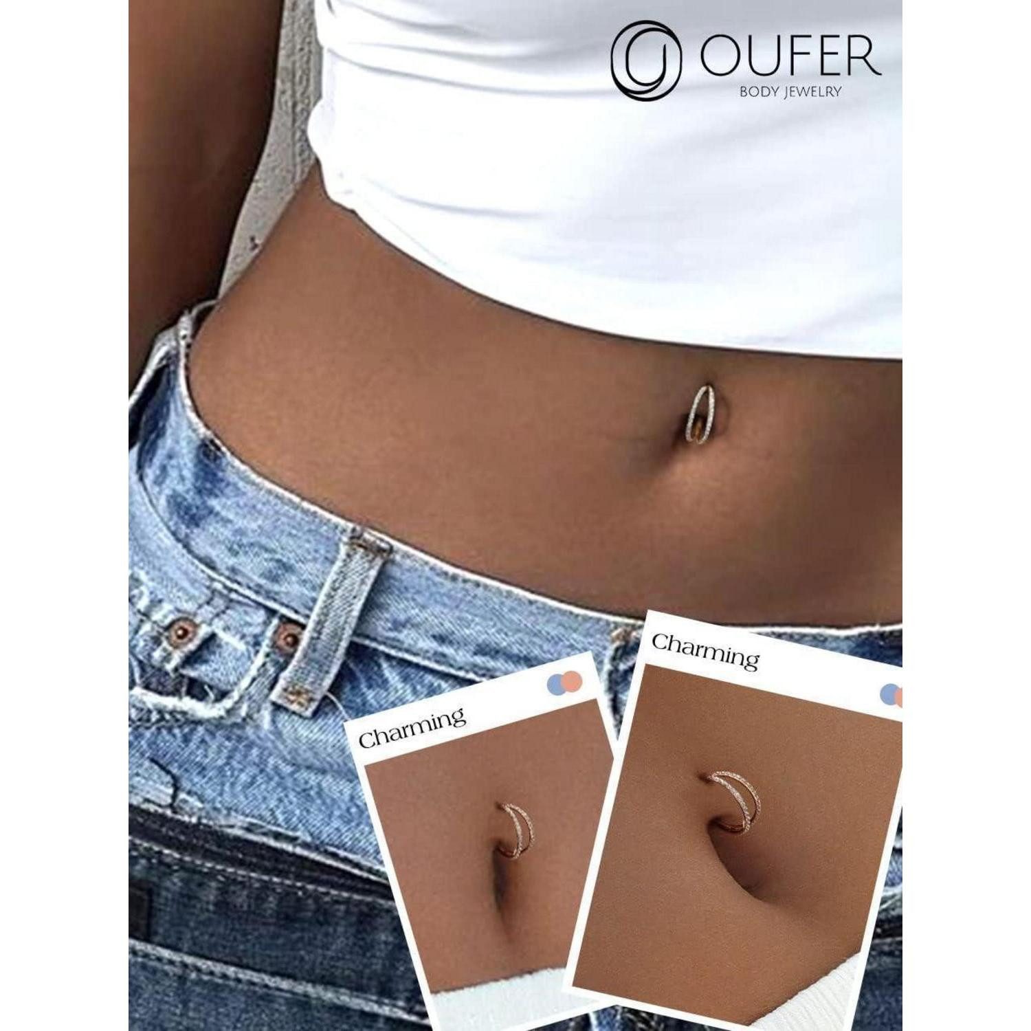 LuxusKollektion Augenbrauenpiercing Hoher Glanz Helix Creolen 316L Edelstahl Zirkonia Ohrpiercing 16G 8mm