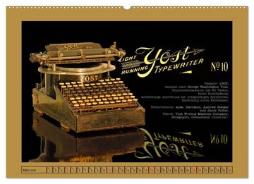 CALVENDO Wandkalender Schreibmaschinen um 1900 (Premium, hochwertiger DIN A2 Wandkalender 2023, Kunstdruck in Hochglanz)