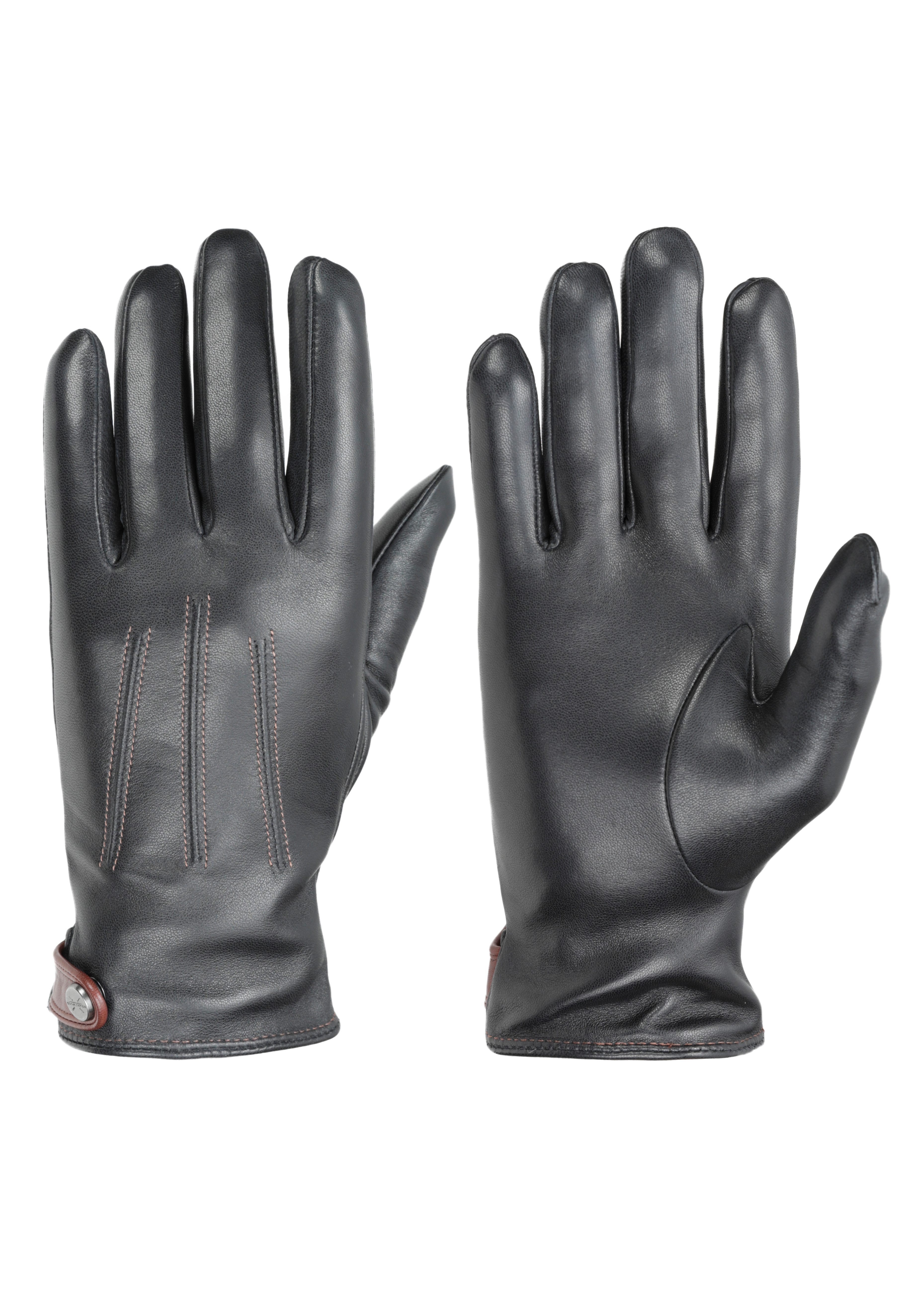 PEARLWOOD Lederhandschuhe TAYLOR (1 Paar) gefüttert, Ziernähte, seitlicher günstig online kaufen