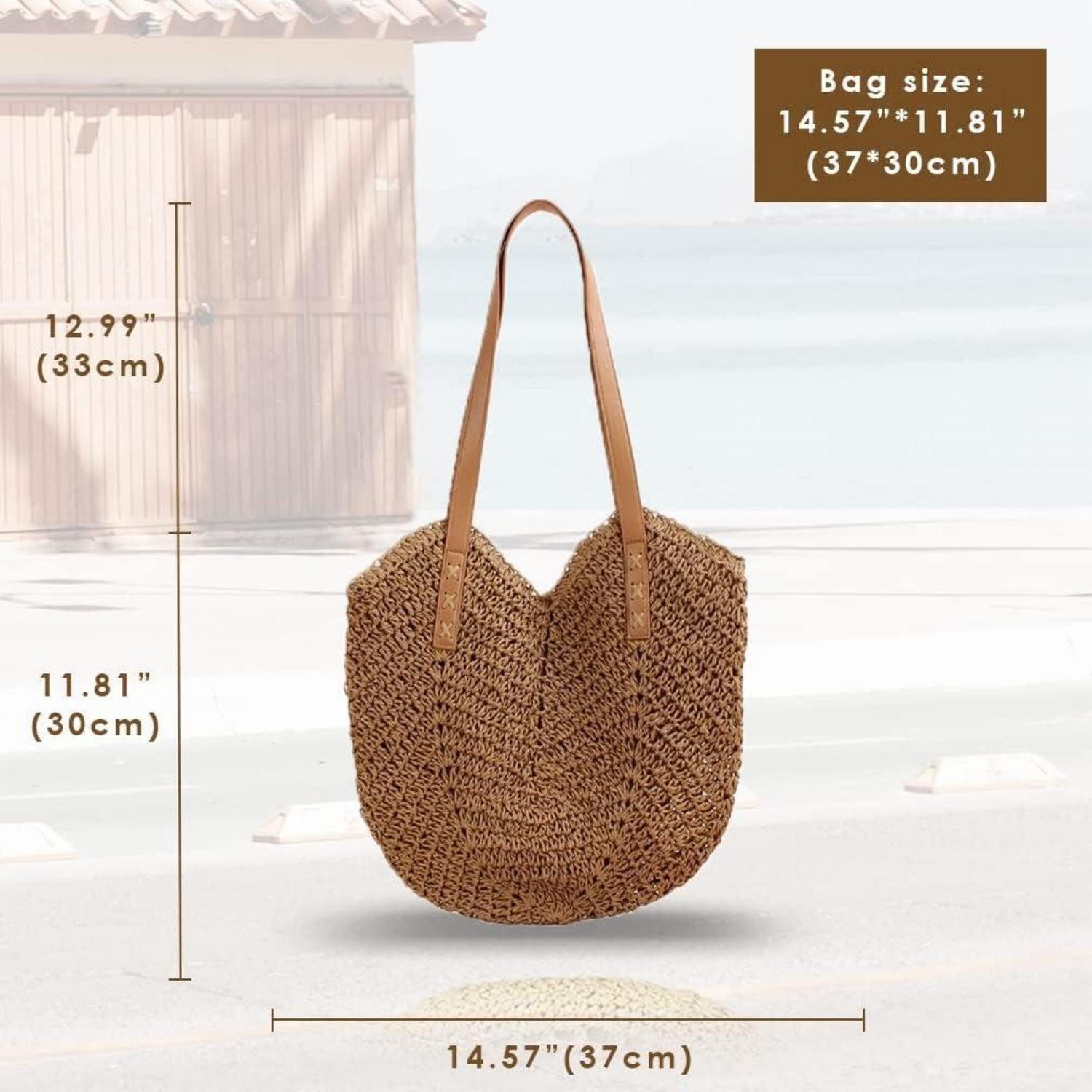 LuxusKollektion Strandtasche Stroh Handtasche Damen Sommer Boho Umhängetasc günstig online kaufen