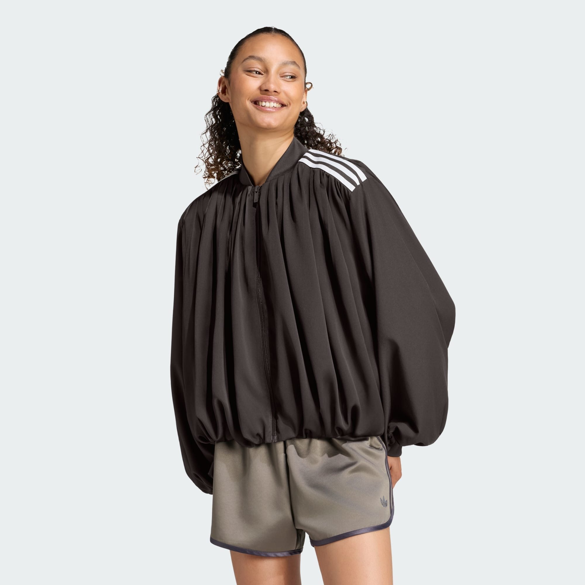adidas Originals Sweatshirt ORIGINALS JACKE, SATIN, PLISSIERT (1-tlg)
