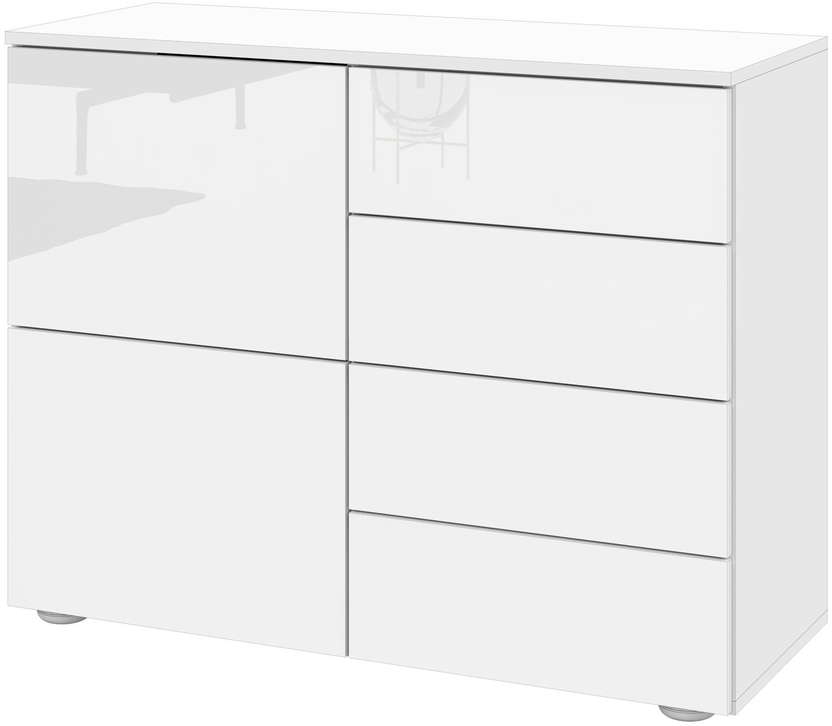 borchardt Möbel Kommode Rova, Sideboard Breite 93 cm, Push-To-Open, verstellbare Einlegeböden, viel Stauraum, Breite 93cm