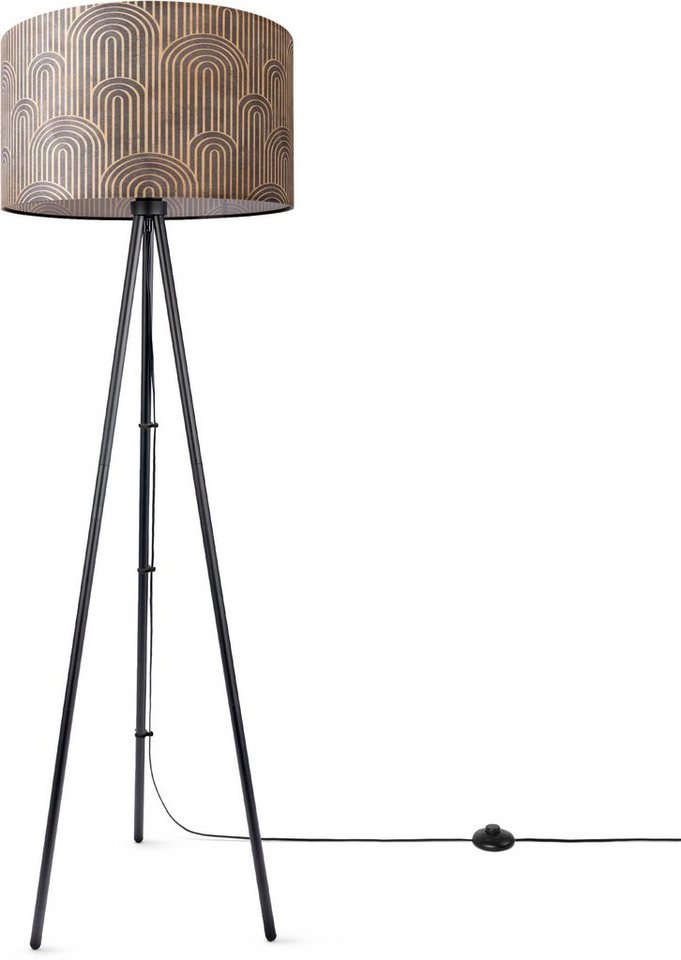 ohne Paco Stehlampe Pillar, Dreibein Mit Vintage Home Leuchtmittel, Wohnzimmer Stoffschirm Leselampe Trina Büro Stehlampe