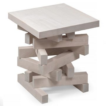 Woodek Design Nachttisch OSCAR, Moderner Beistelltisch aus Massivholz (Couchtisch aus weißer Birke, 1-St., Funktionaler und Stilvoller Beistelltisch), Skandinavischer Seitentisch