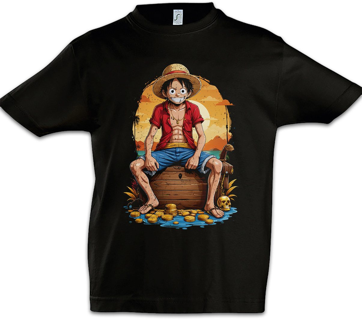 Print-Shirt Monkey Smile Ruffy Kinder T-Shirt One Pirate Adventure Anime Piece D