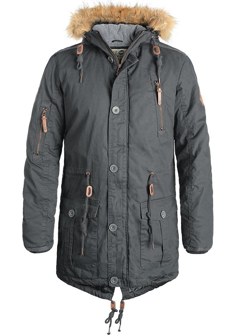 !Solid Parka SDClark warme Jacke mit abnehmbarem Kunstfellkragen