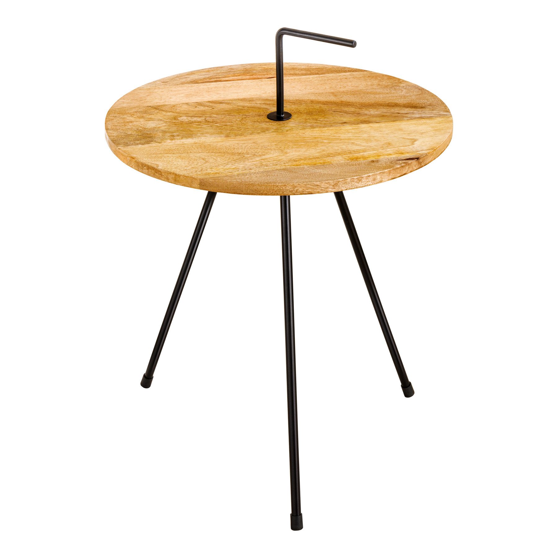riess-ambiente Beistelltisch SIMPLY CLEVER 60cm natur · Wohnzimmertisch mit Massivholz-Tischplatte (Einzelartikel, 1-St), Schlafzimmer · rund · mit Griff · handmade · Metall-Füße