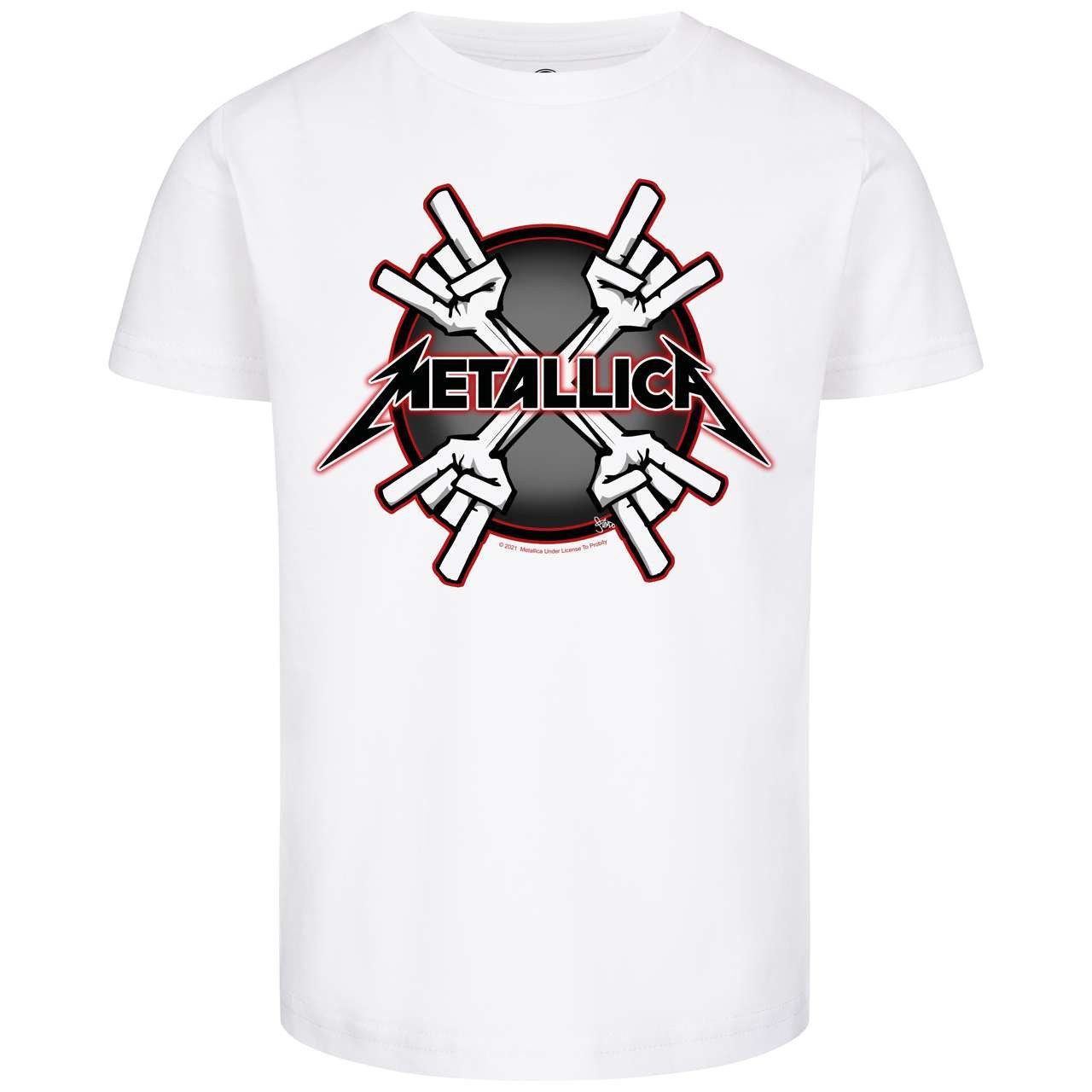 T-Shirt mit Metallica (Crosshorns) Aufdruck für Kinder (2–14 J)