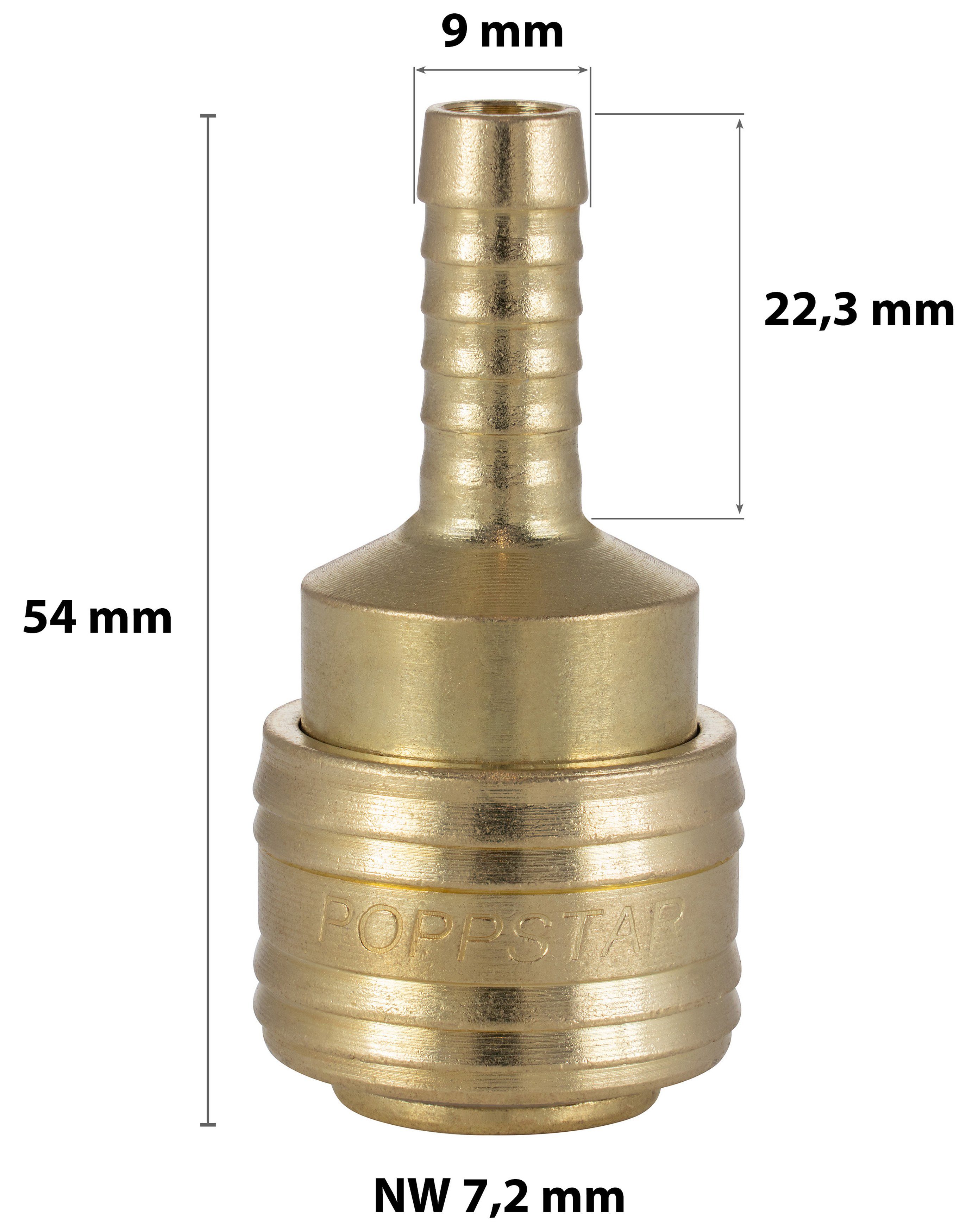 Druckluft-Kupplung Stecknippel Stecktülle NW7,2 9mm Schnellkupplung Adapter  AIR