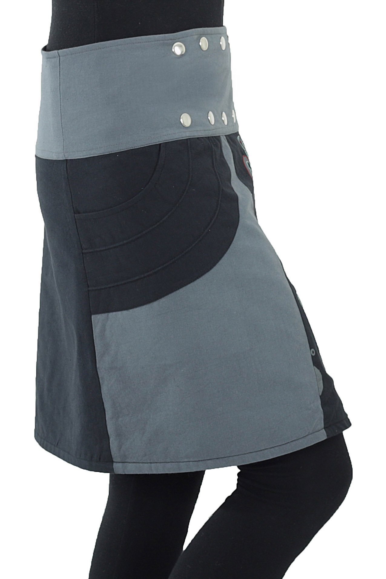 PUREWONDER Wickelrock Damen Rock mit Druckknöpfen günstig online kaufen