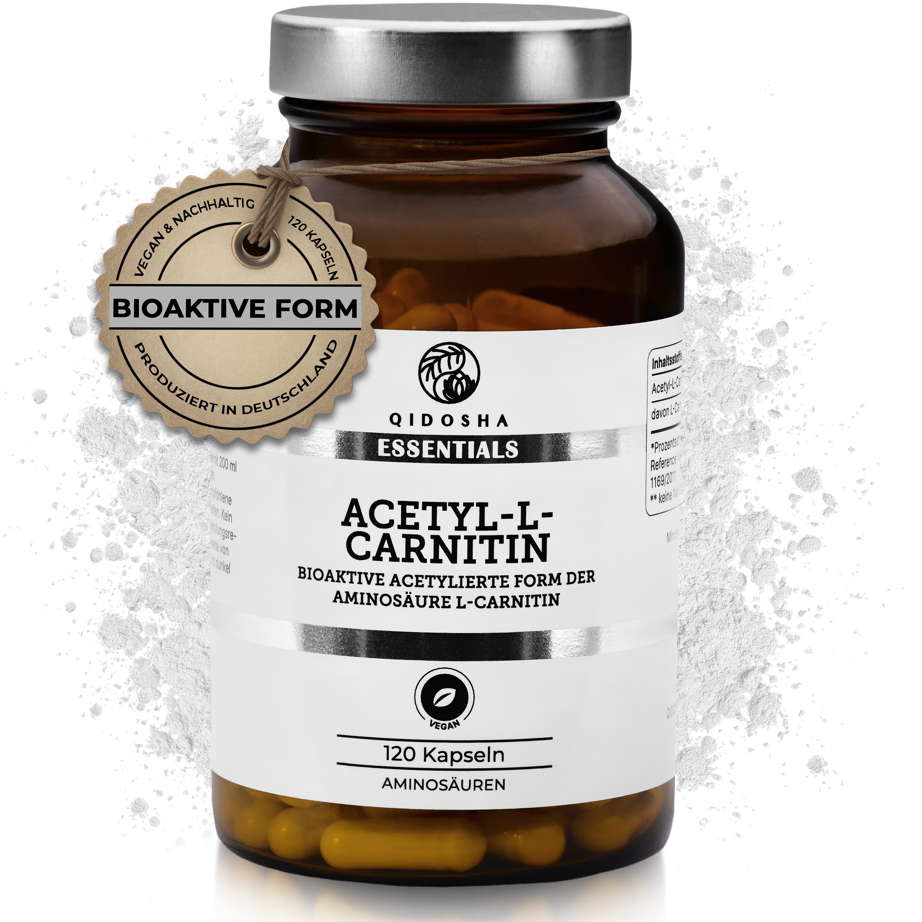 QIDOSHA Acetyl L-Carnitin 500 mg Hartkapsel, 1 er 120 St., 72 g, ALCAR Formel