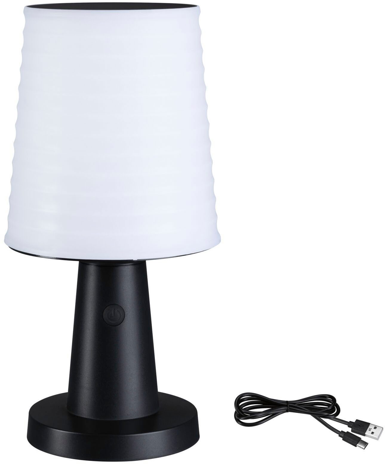 Paulmann LED Tischleuchte Solar LED Tischleuchte Ilanga IP44 2700K 125lm Anthrazit, LED fest integriert, Warmweiß, mehrere Helligkeitsstufen, Dimmer, Ein-/Ausschalter