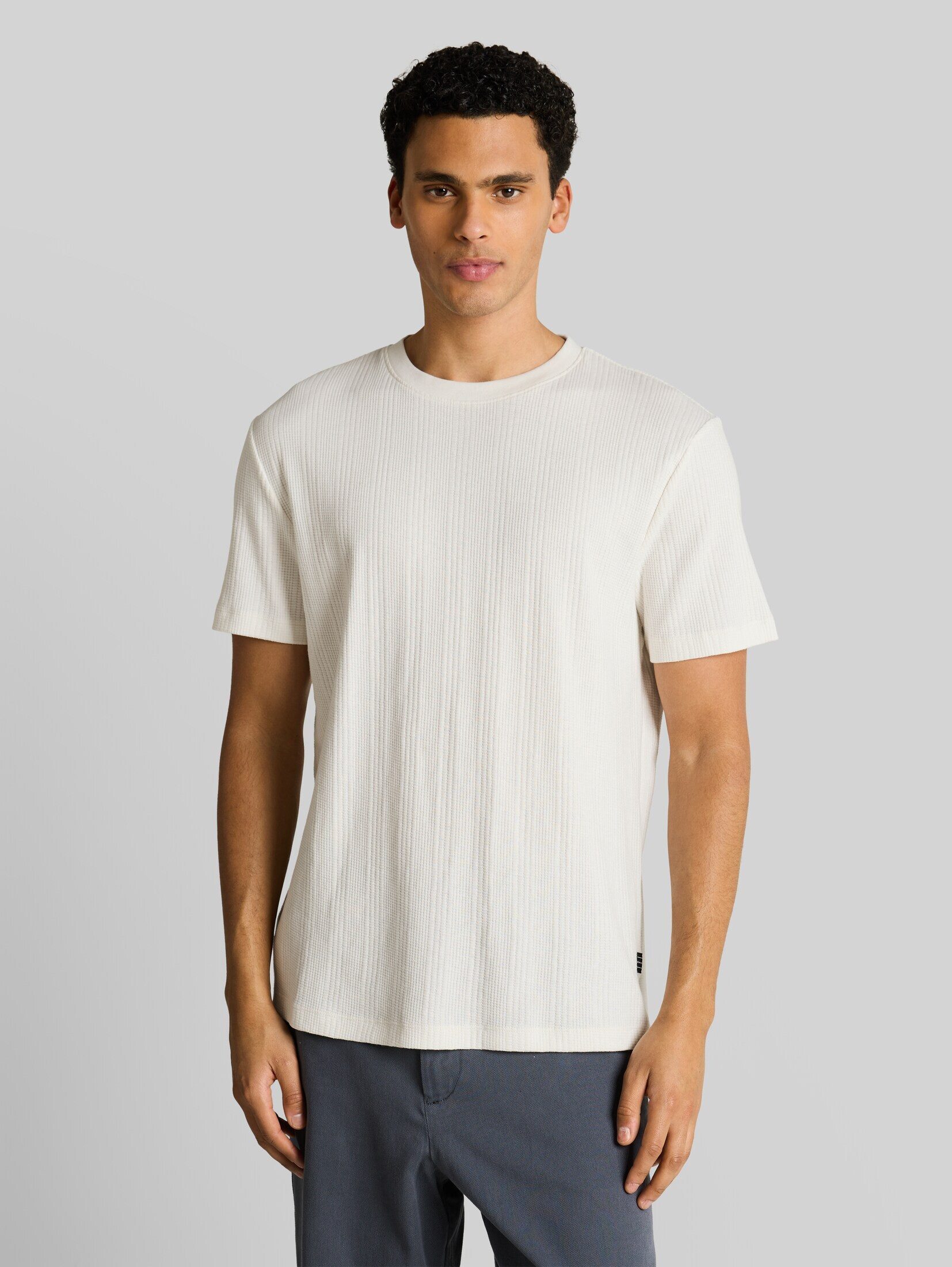 TOM TAILOR Denim T-Shirt T-Shirt T-Shirt mit Waffelstruktur