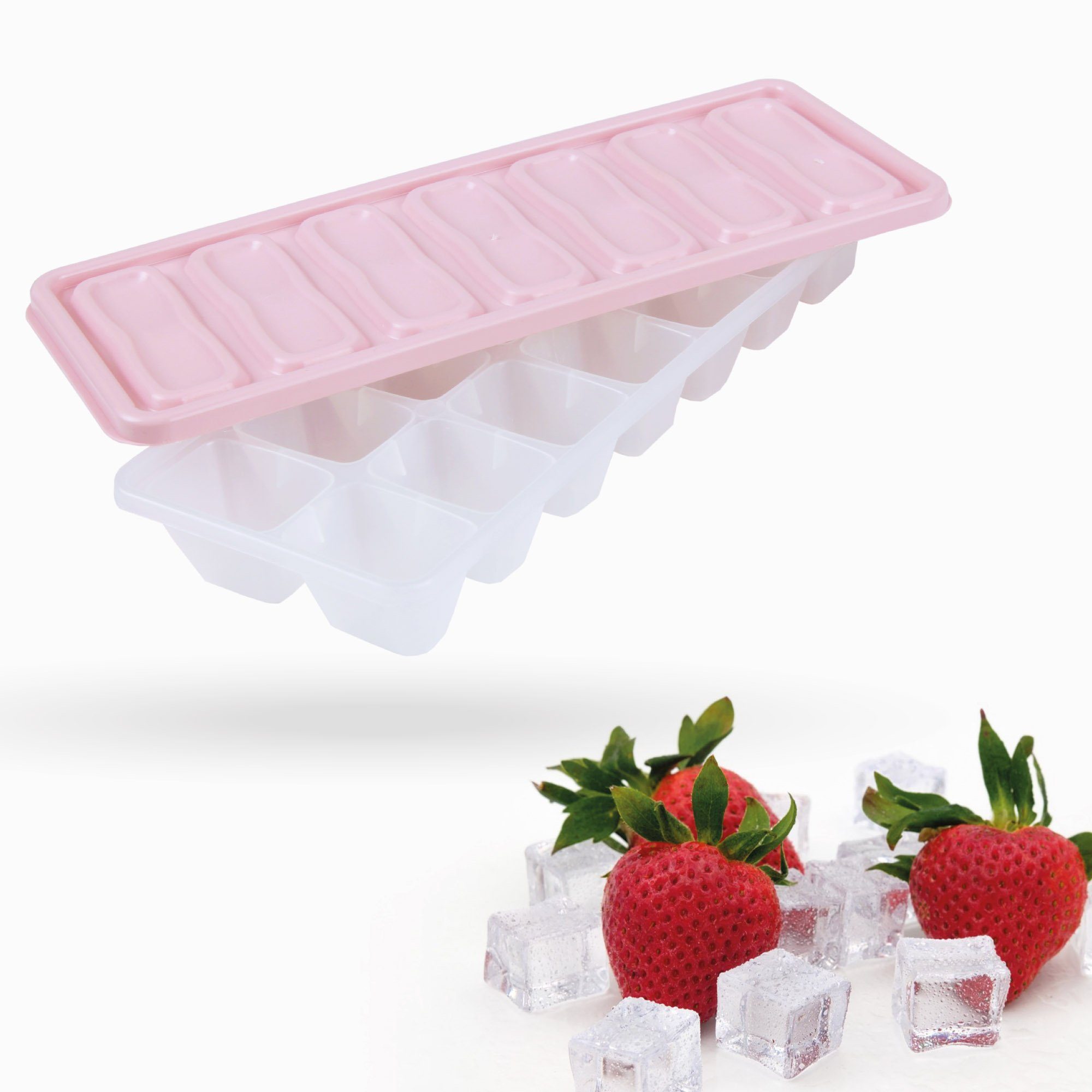 Pro Home Eiswürfelbehälter, Kunststoff, (1er Set, 1-tlg), Eiswürfelbox mit Deckel - Aufbewahrung für eiskalte Getränke