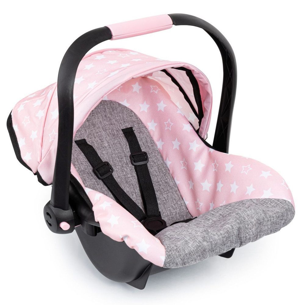 Bayer Babypuppe Puppen-Autositz - rosa/grau mit Sternchen günstig online kaufen