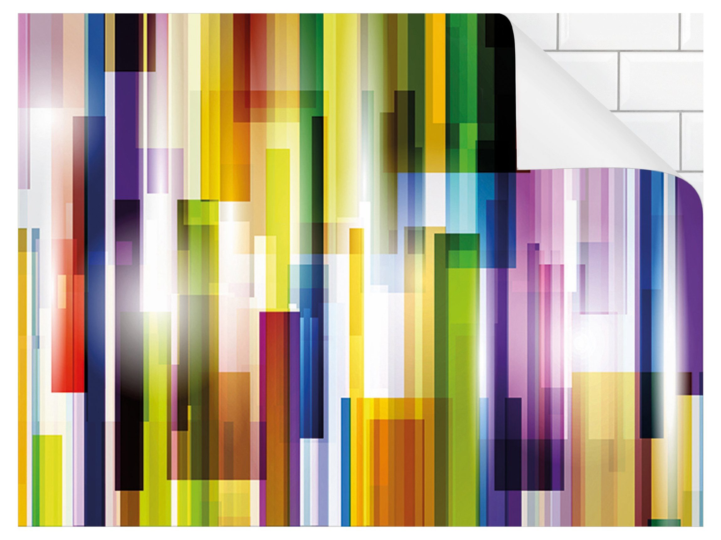 Bilderdepot24 Küchenrückwand bunt dekor Abstrakt Muster Rainbow Cubes II Wandverkleidung Küche, (1-tlg., Nischenrückwand - für Fliesenspiegel ohne Bohren - matt), Spritzschutz Rückwand Küche Herd - Folie selbstklebend versch. Größen