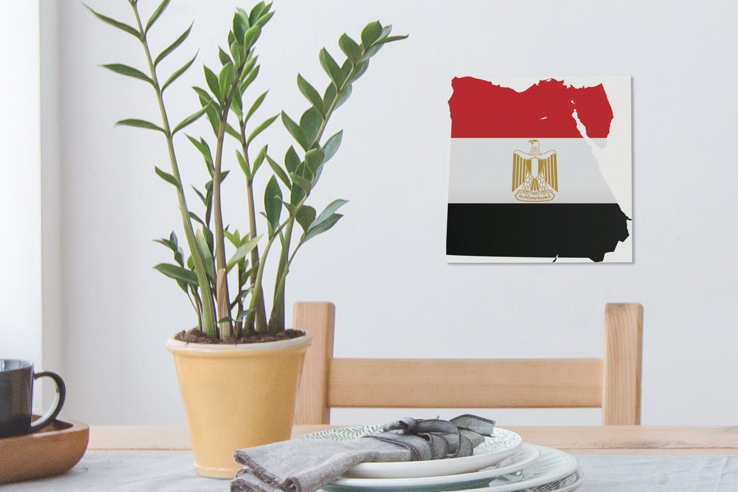 Leinwand OneMillionCanvasses® Schlafzimmer Ägypten Wohnzimmer Leinwandbild Karte (1 St), mit von Flagge, Bilder der für Illustration ägyptischen der