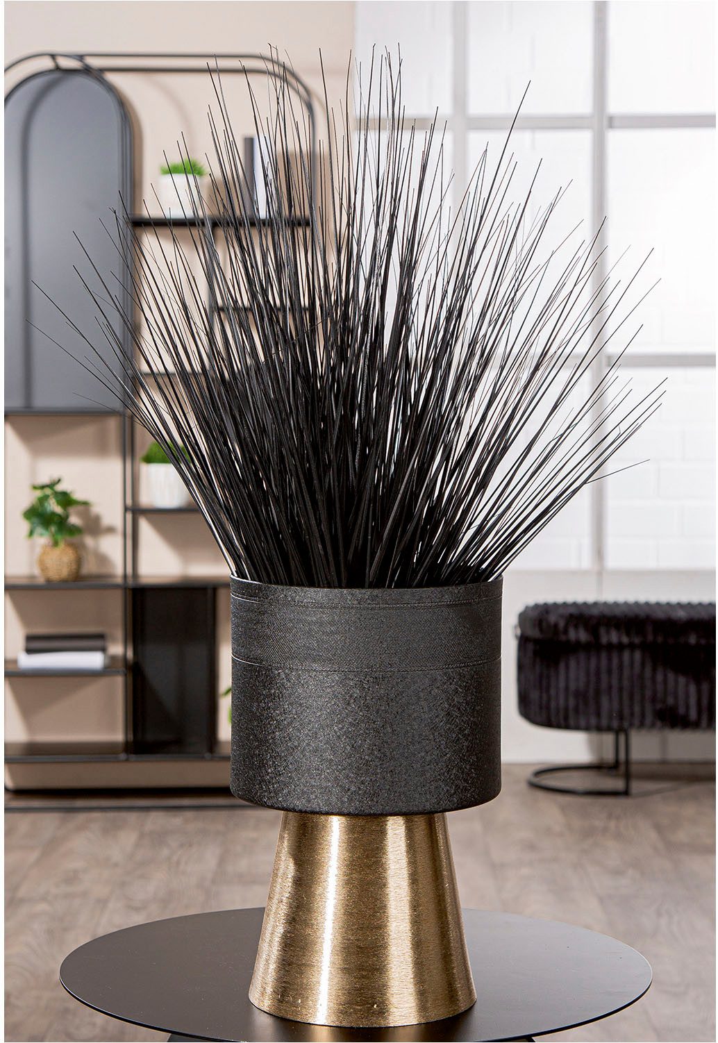 Casablanca by Gilde Tischvase Übertopf zylindrisch Nama schwarz (1 St) günstig online kaufen