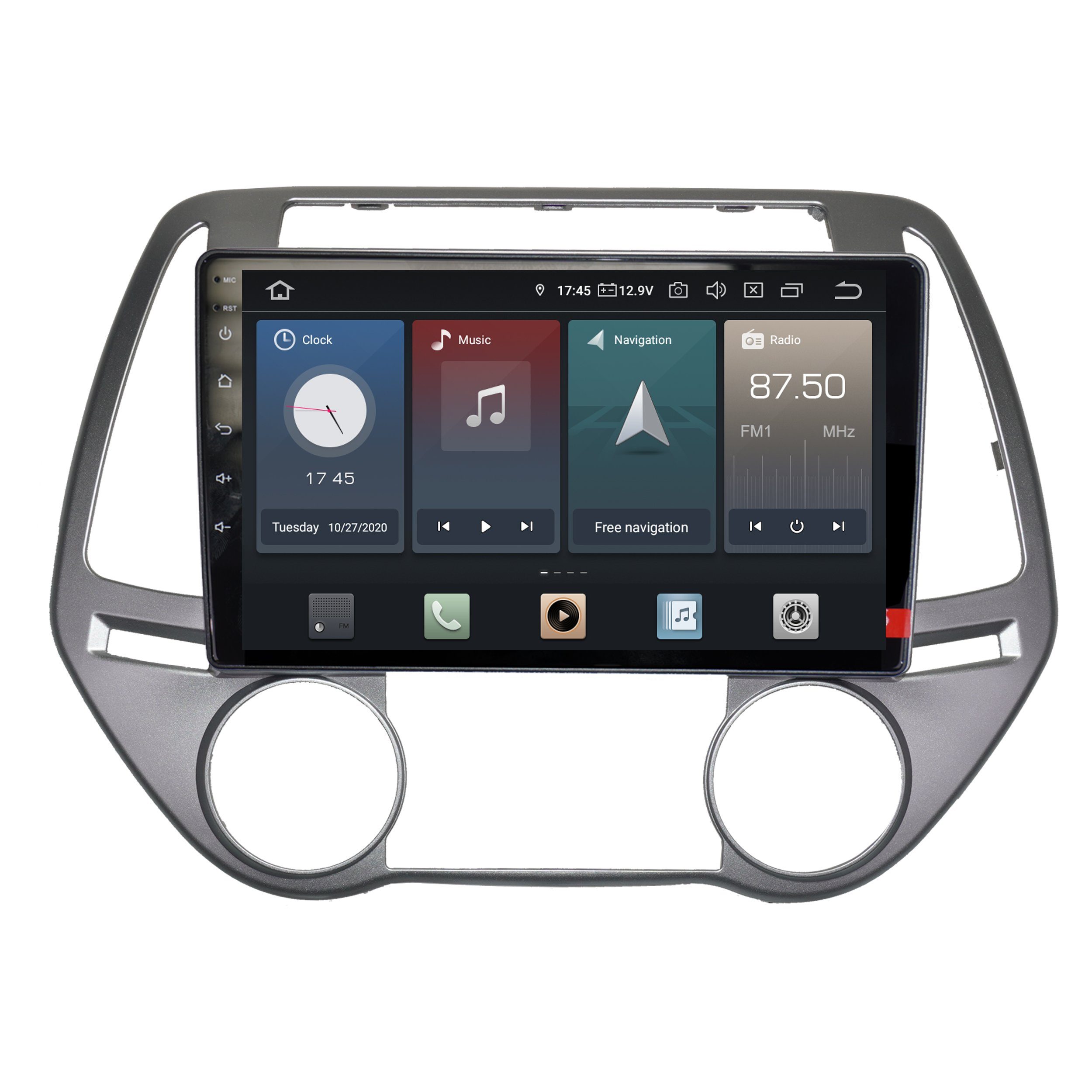 Für Kia i20 12-14 9"Touchscreen Android Autoradio CarPlay AndroidAuto Einbau-Navigationsgerät