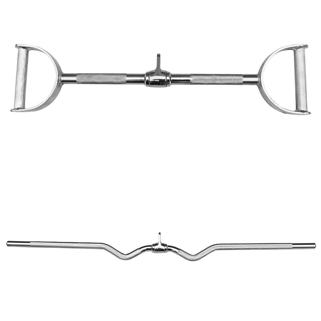 Sporttrend 24 Trainingshilfe Seilzug Set - Latzugstange + SZ Curl Griff