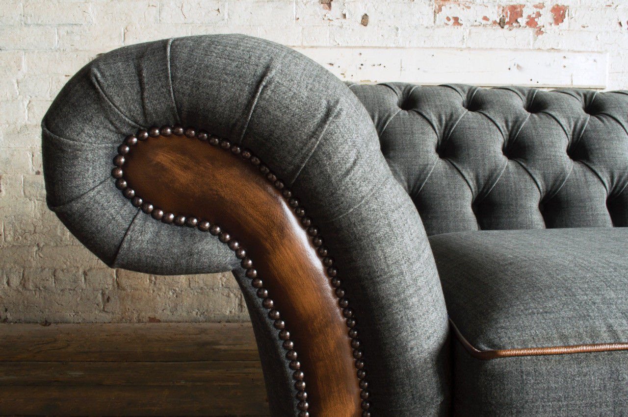 Chesterfield-Sofa, Sitz Garnitur Leder Polster Sofa Design Chesterfield JVmoebel Luxus Couch
