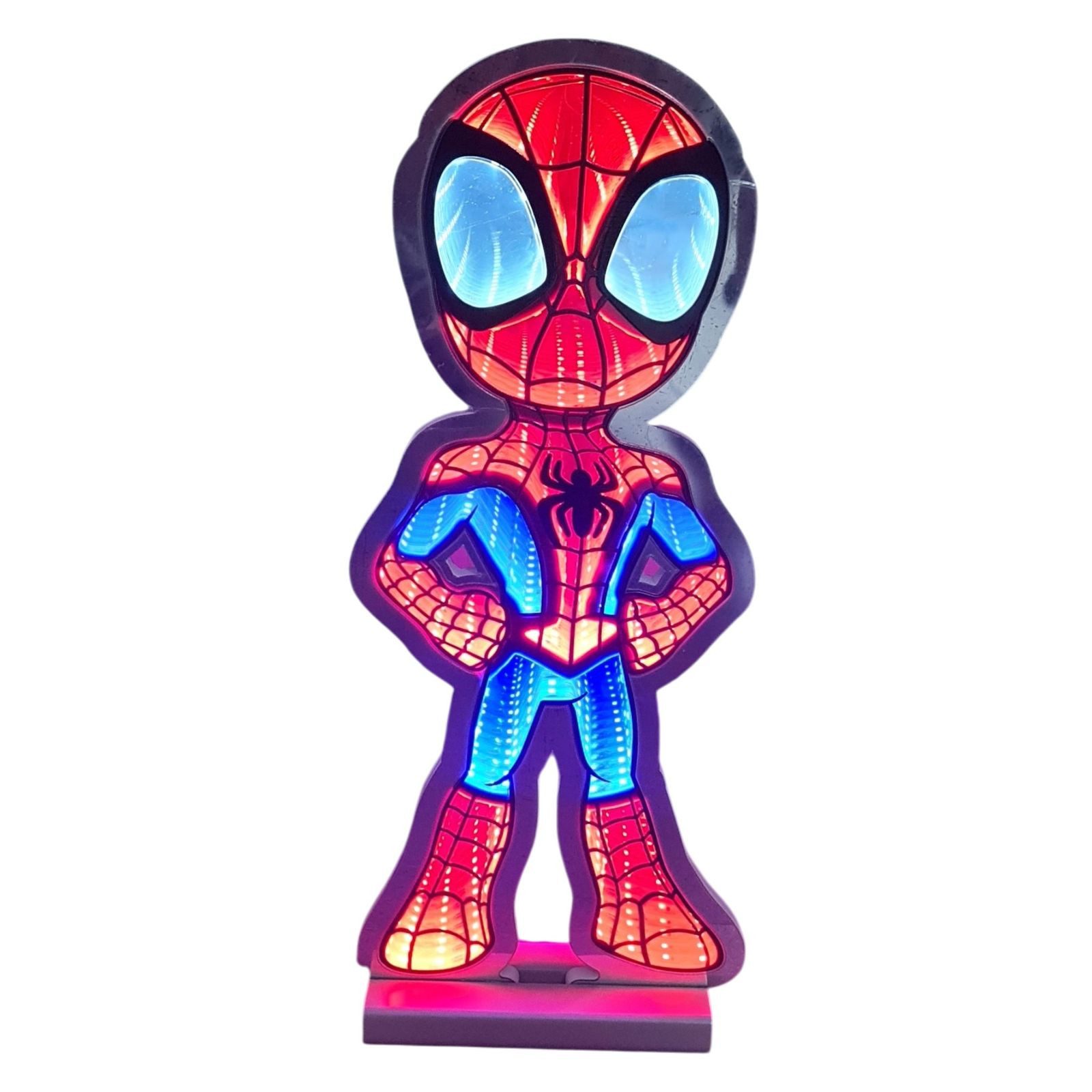 Disney LED Dekofigur Infinity Light Spidey LED-Leuchte mit 3D-Spiegeleffekt, 39,6 cm, IP44, LED fest integriert