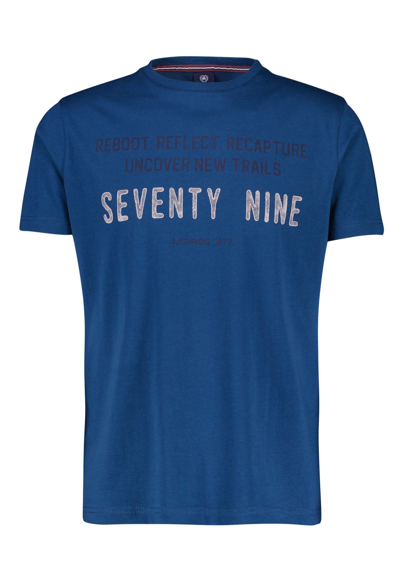 LERROS T-Shirt LERROS T-Shirt mit Brustprint *Seventy Nine* INDIGO