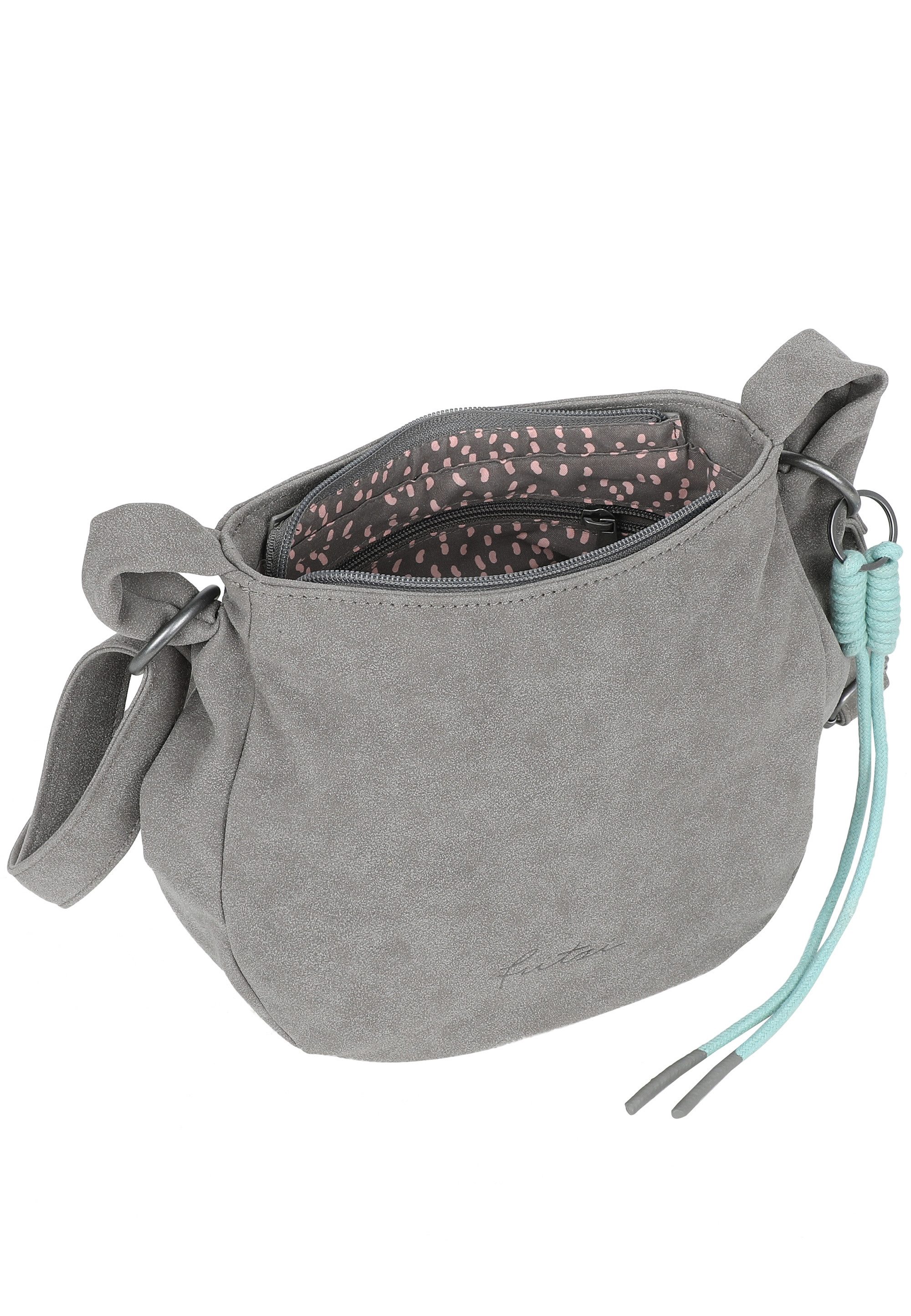 Fritzi aus Preußen Schultertasche Sue02 Suede Jacky Soft Dark Anthra, mit modischer Kordelschnur