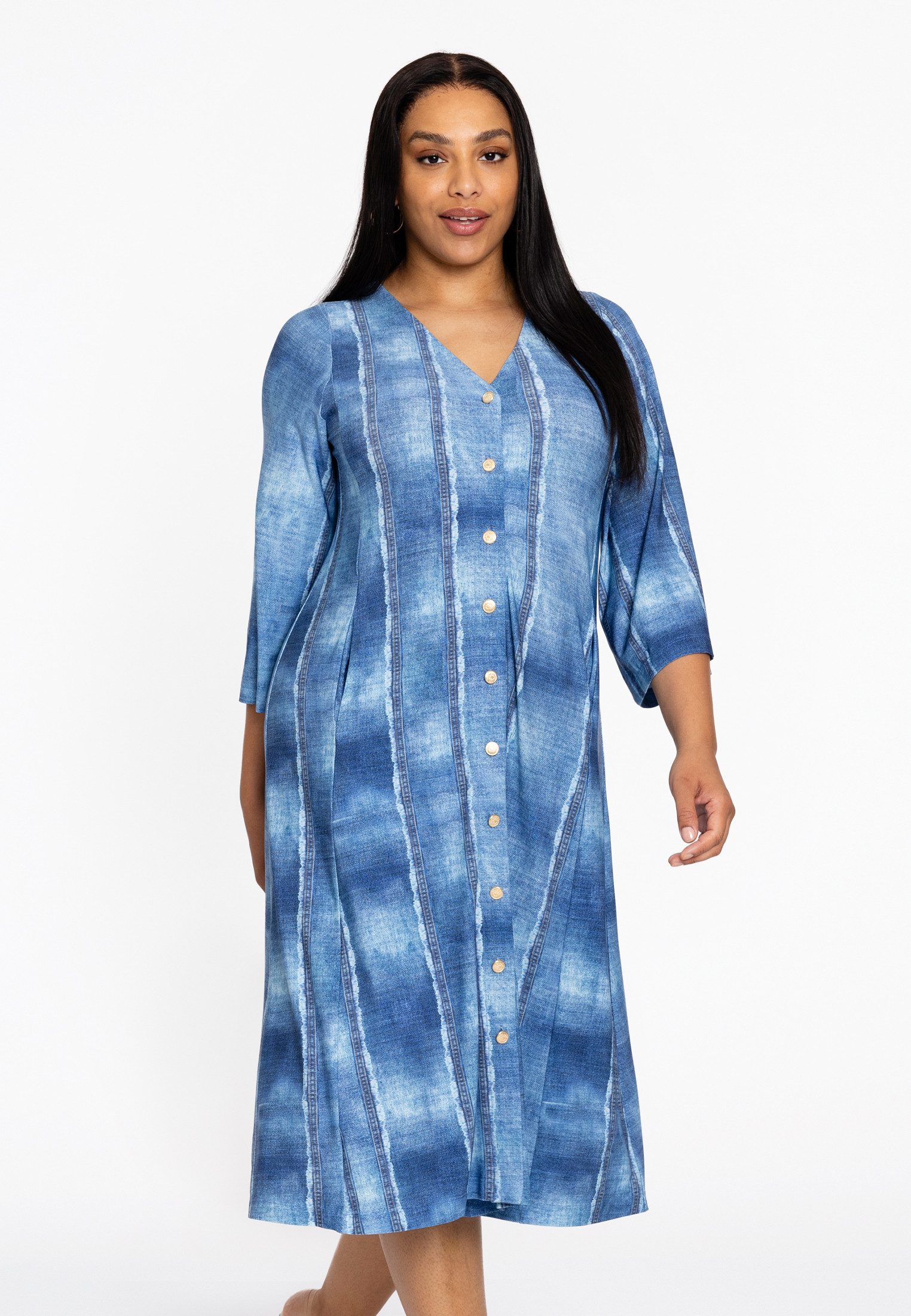 Midikleid Damen Kleid Große Größen