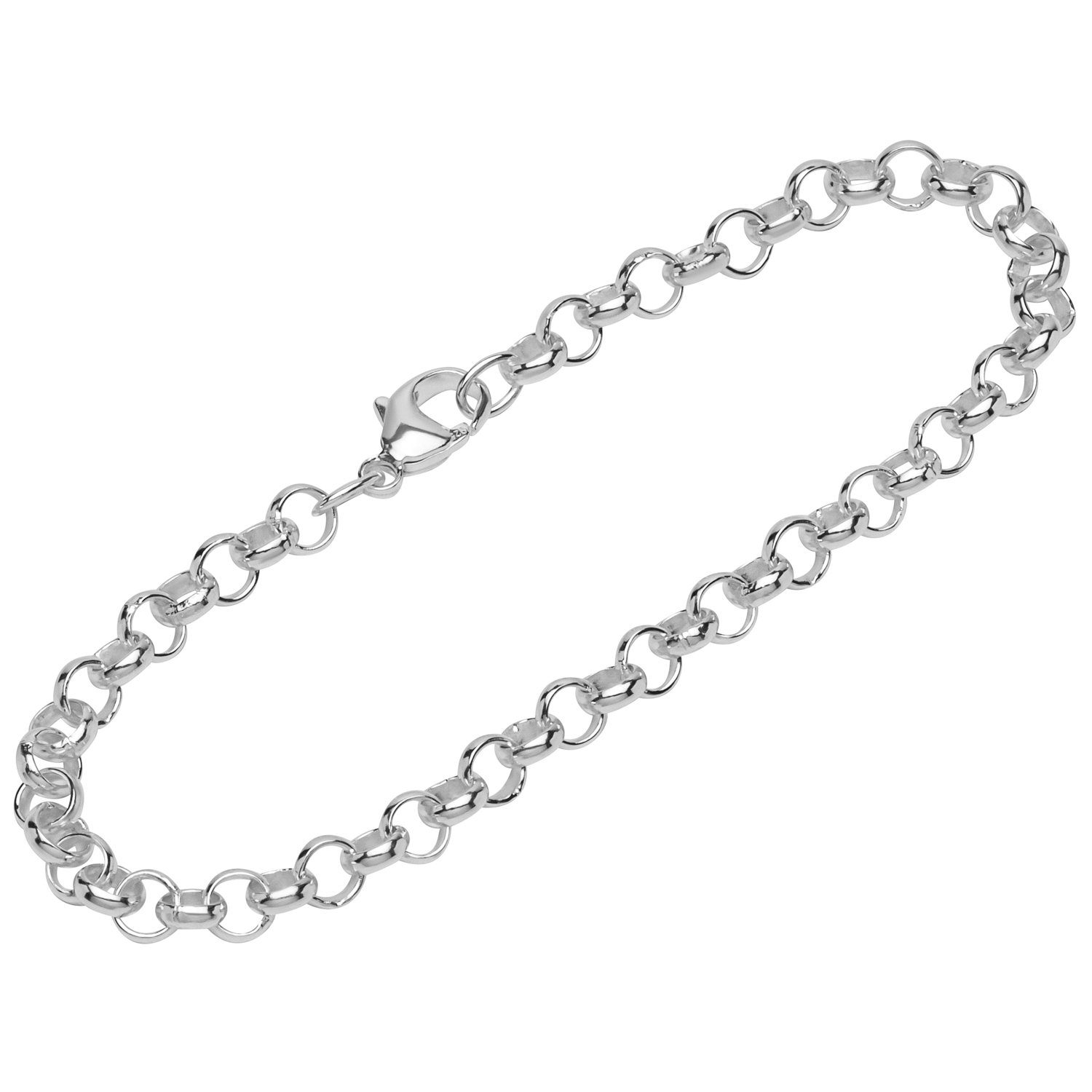 Silberarmband Armband 925 Sterling Silber 19cm Erbskette rund we