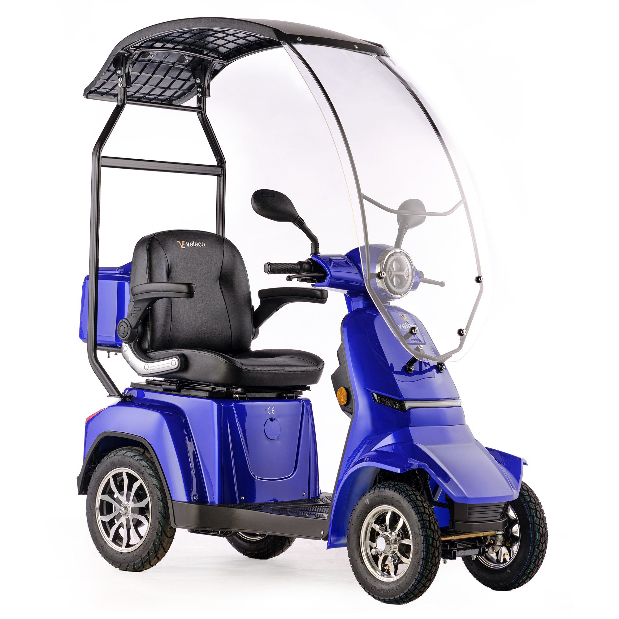 Veleco Elektromobil GRAVIS mit Dach Windschutzscheibe Seniorenmobil Mobilitätsroller LED, 1000,00 W, 12,00 km/h, Dach mit Windschutzscheibe