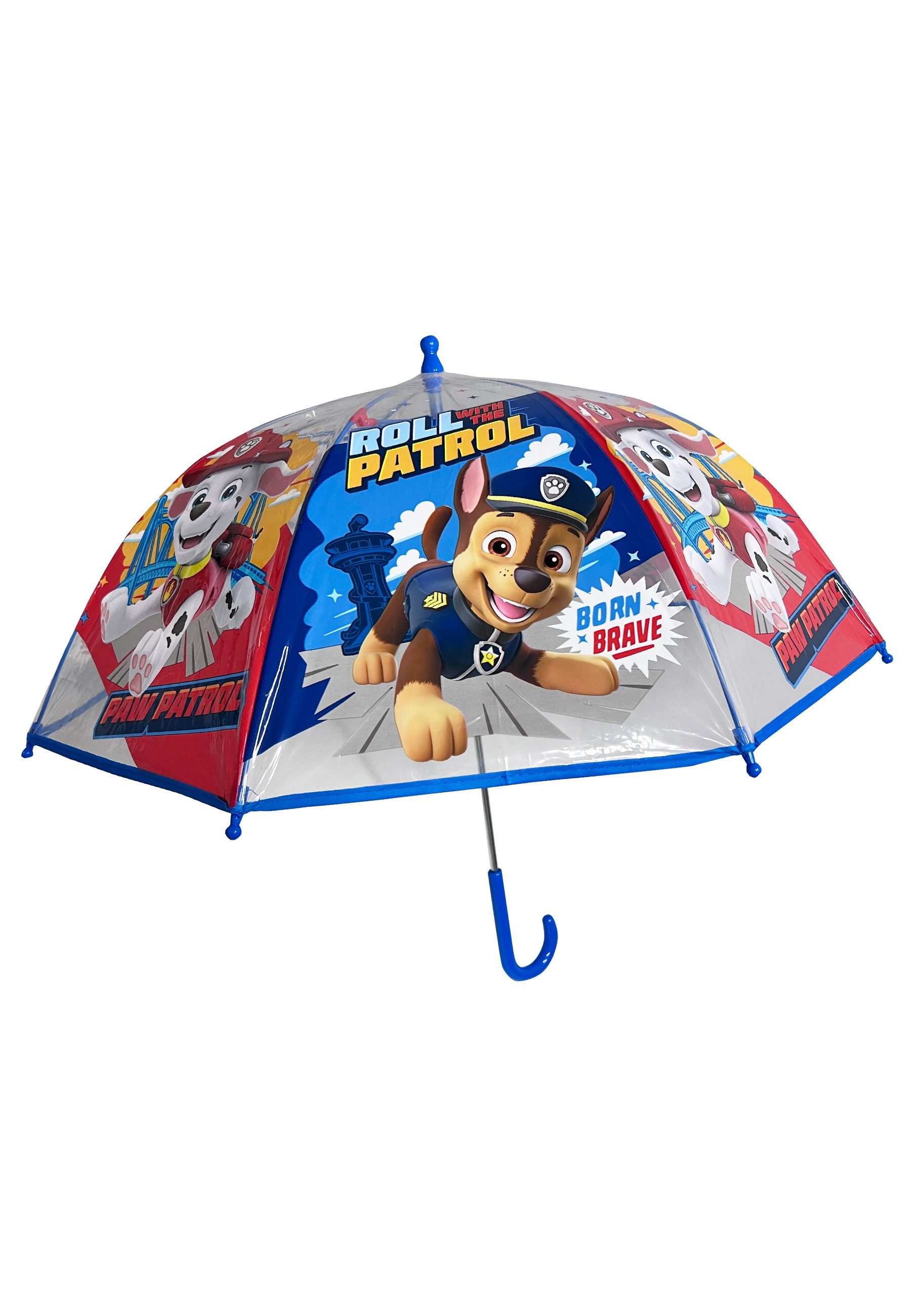 PAW PATROL Stockregenschirm Chase Marshall Kinder Kuppelschirm - Transparent