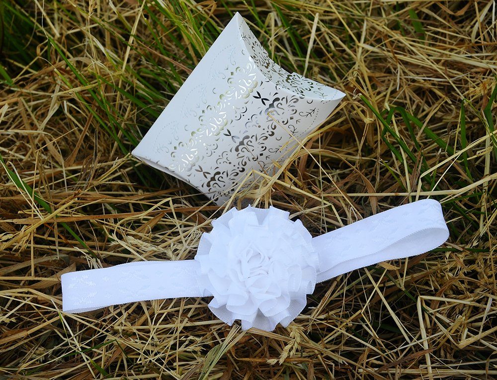 Bortini Weiß Stirnband Baby Kinder Taufe Stirnband La in für Fest Kopfband