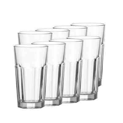 LEONARDO Longdrinkglas »ROCK Longdrinkgläser 390 ml 8er Set«, Glas