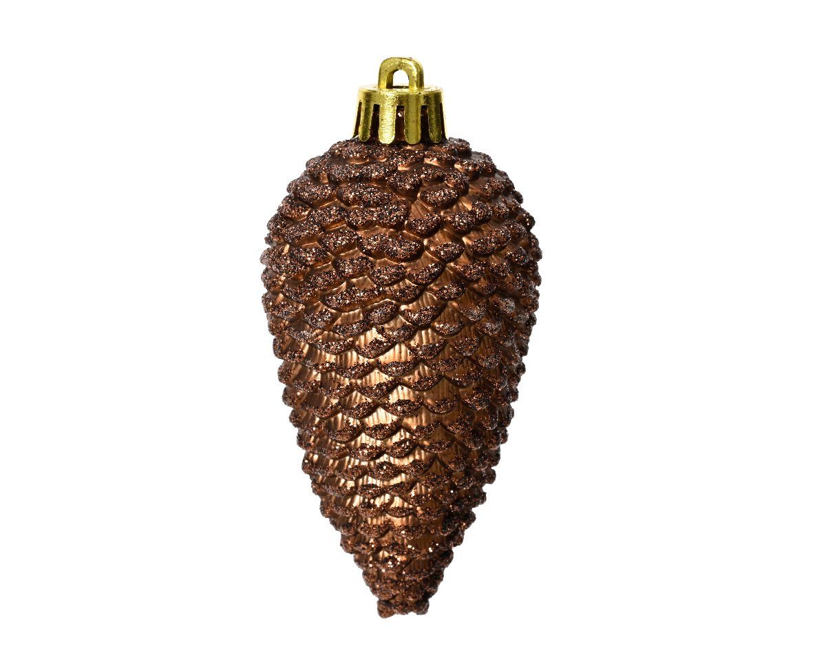 Kaemingk Christbaumschmuck, Christbaumschmuck Zapfen 8cm Kunststoff 6 Stück - Espressobraun
