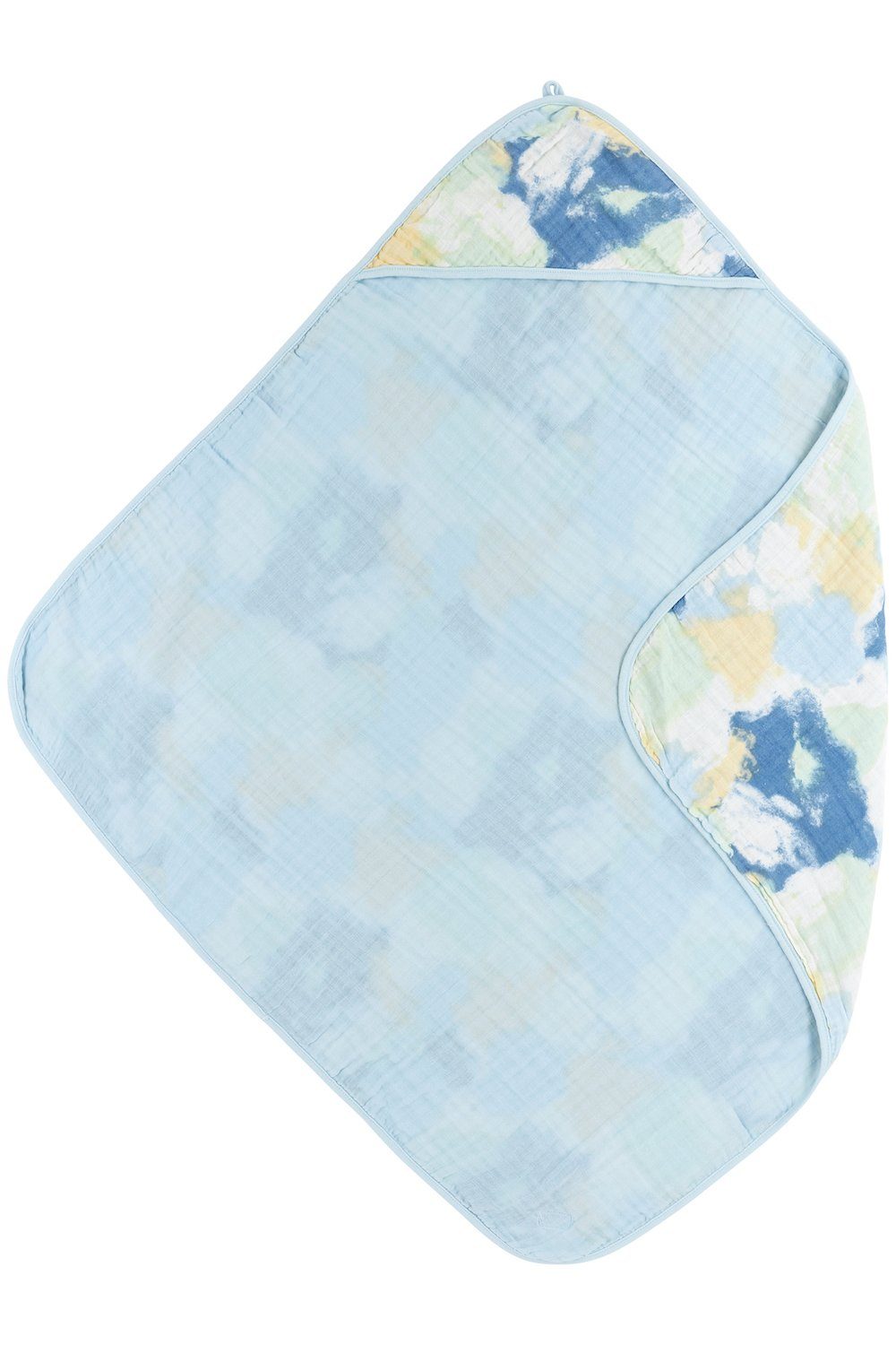 Meyco Baby Kapuzenhandtuch Tie-Dye Light Blue, Jersey (1-St), 80x80cm