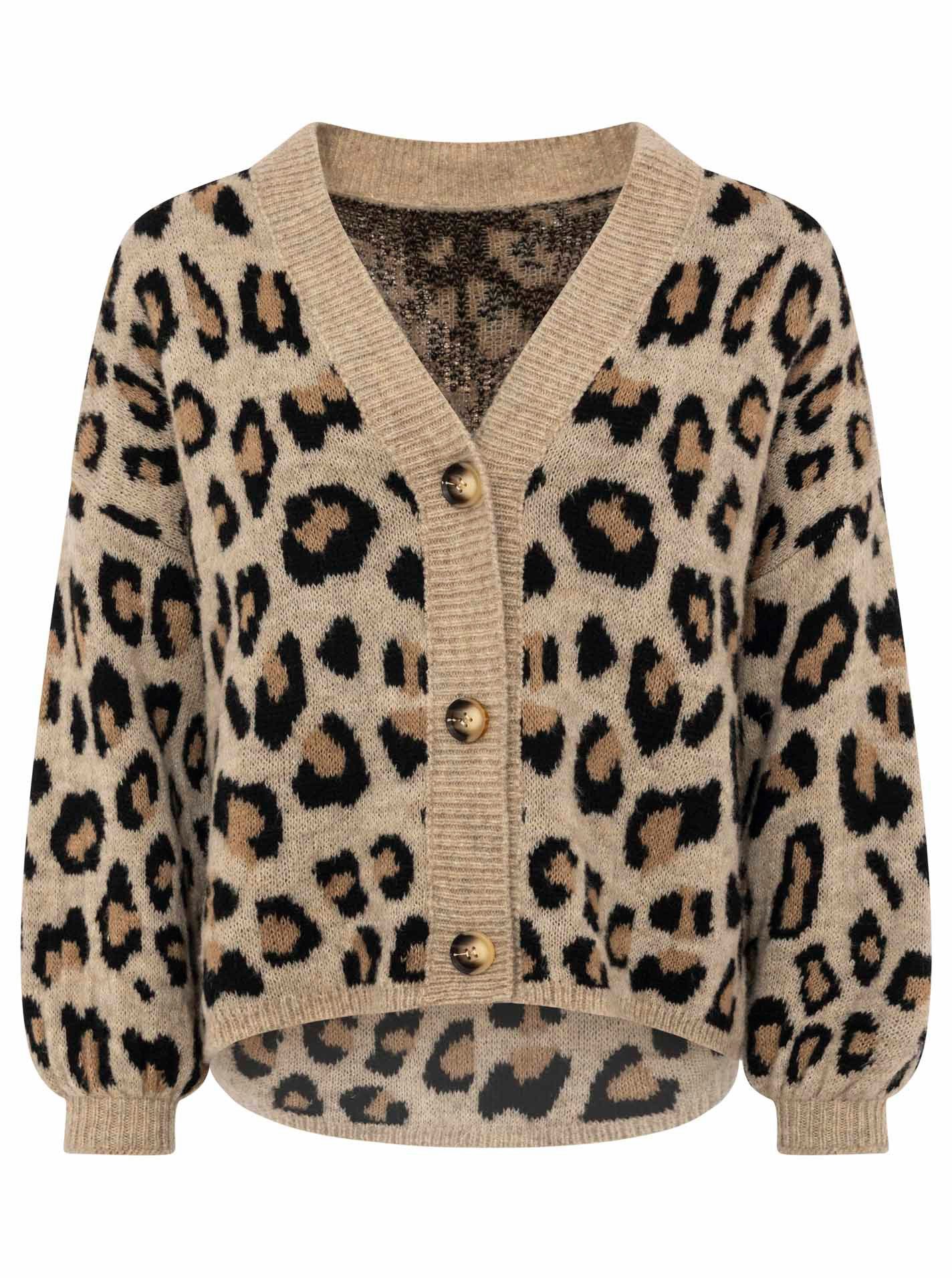 Zwillingsherz Strickjacke "Big Leo" One Size, Animal-Muster, Langarm, Knöpf günstig online kaufen
