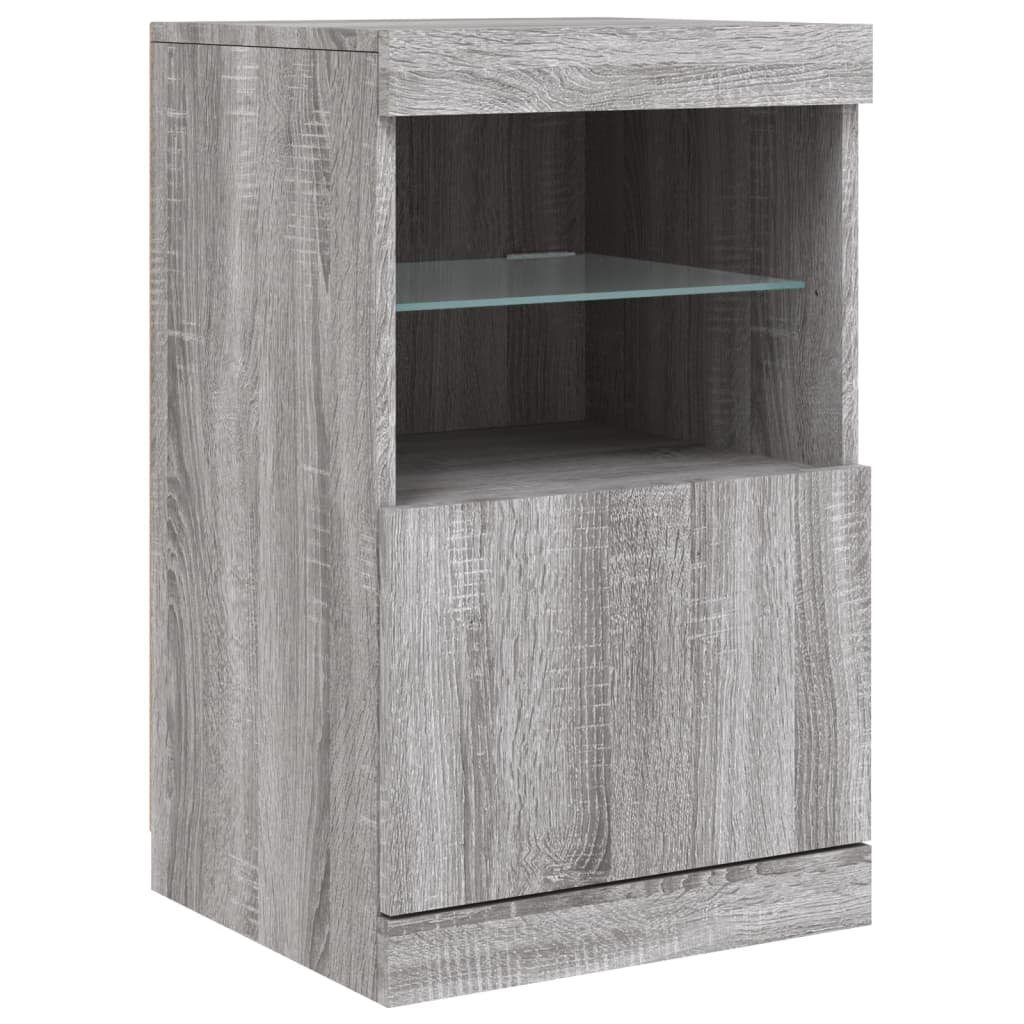 vidaXL Sideboard Sideboard mit LED-Leuchten Grau günstig online kaufen