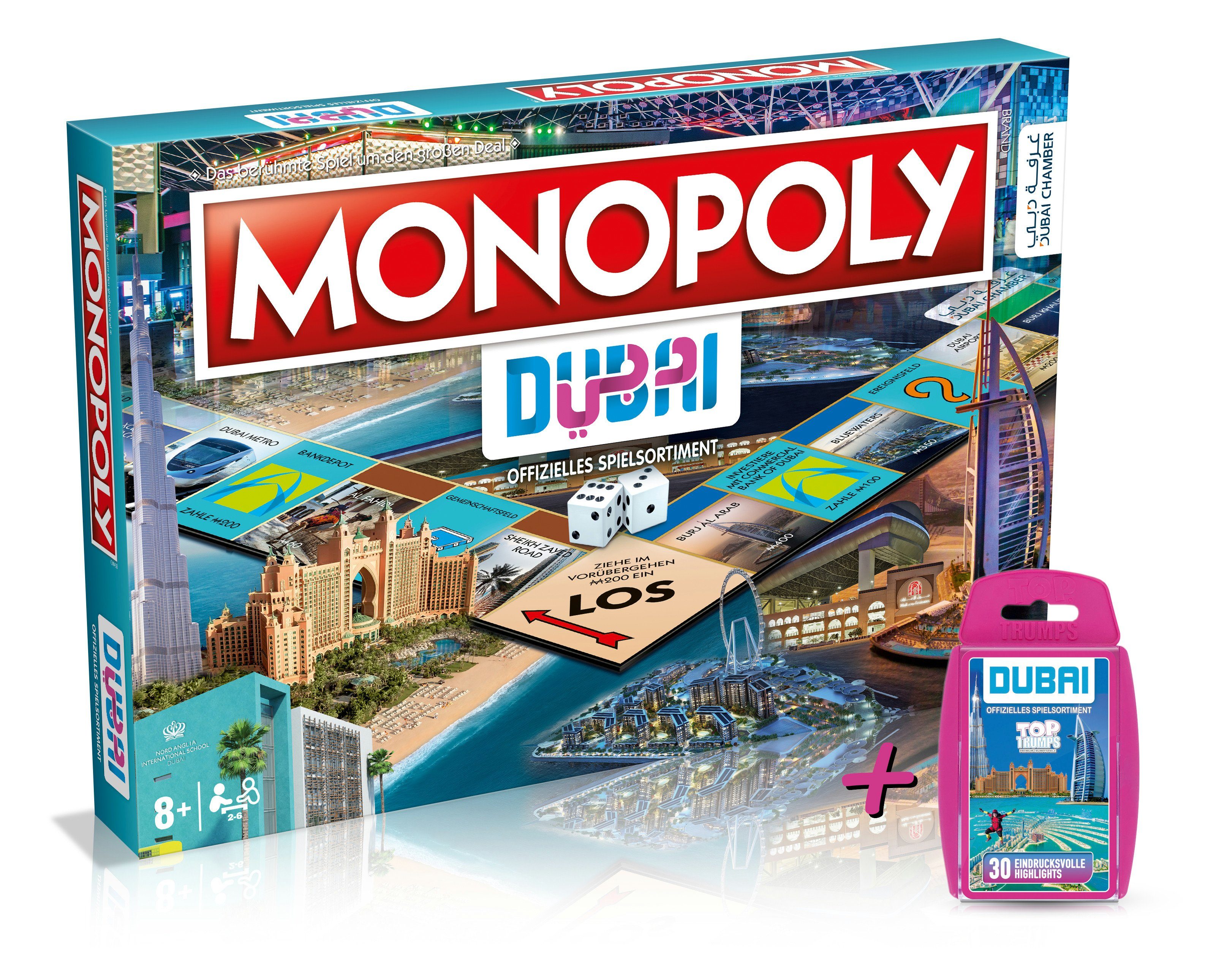 Winning Moves Spiel, Brettspiel Monopoly - Dubai + Top Trumps | Gesellschaftsspiele